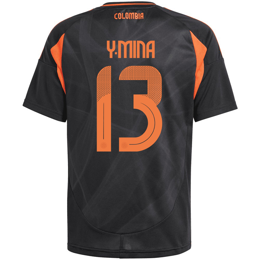 Yerry Mina 13 Colombia National Team 2024/25 Away YOUTH Jersey - Black cheap jerseys for sale - CheapJerseys.Shop
