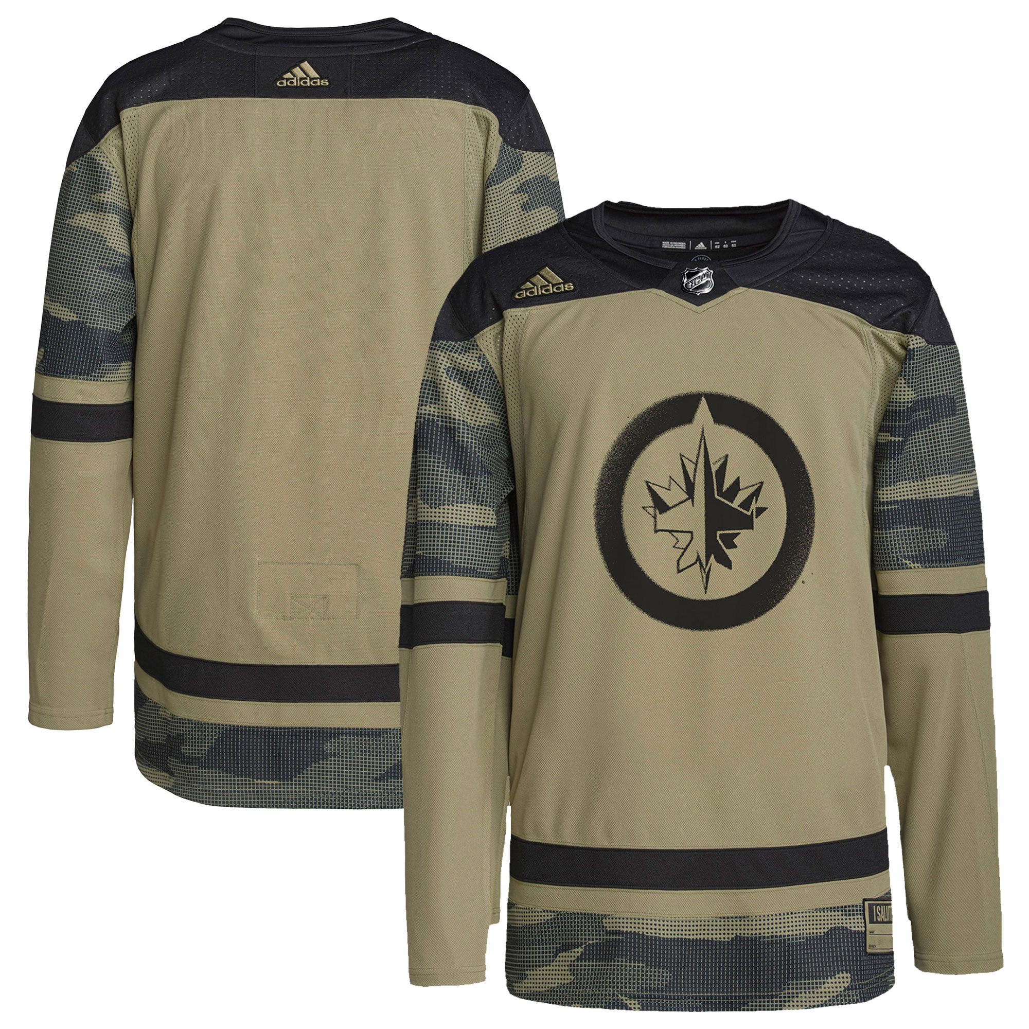Winnipeg Jets Logo Military Appreciation Team Authentic Practice Jersey - Camo cheap jerseys for sale - CheapJerseys.Shop