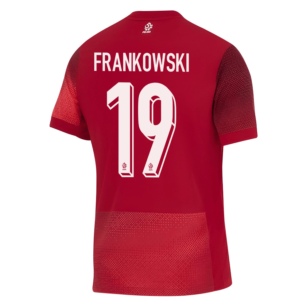 Przemysław Frankowski 19 Poland National Team 2024/25 Away Men Jersey - Red cheap jerseys for sale - CheapJerseys.Shop