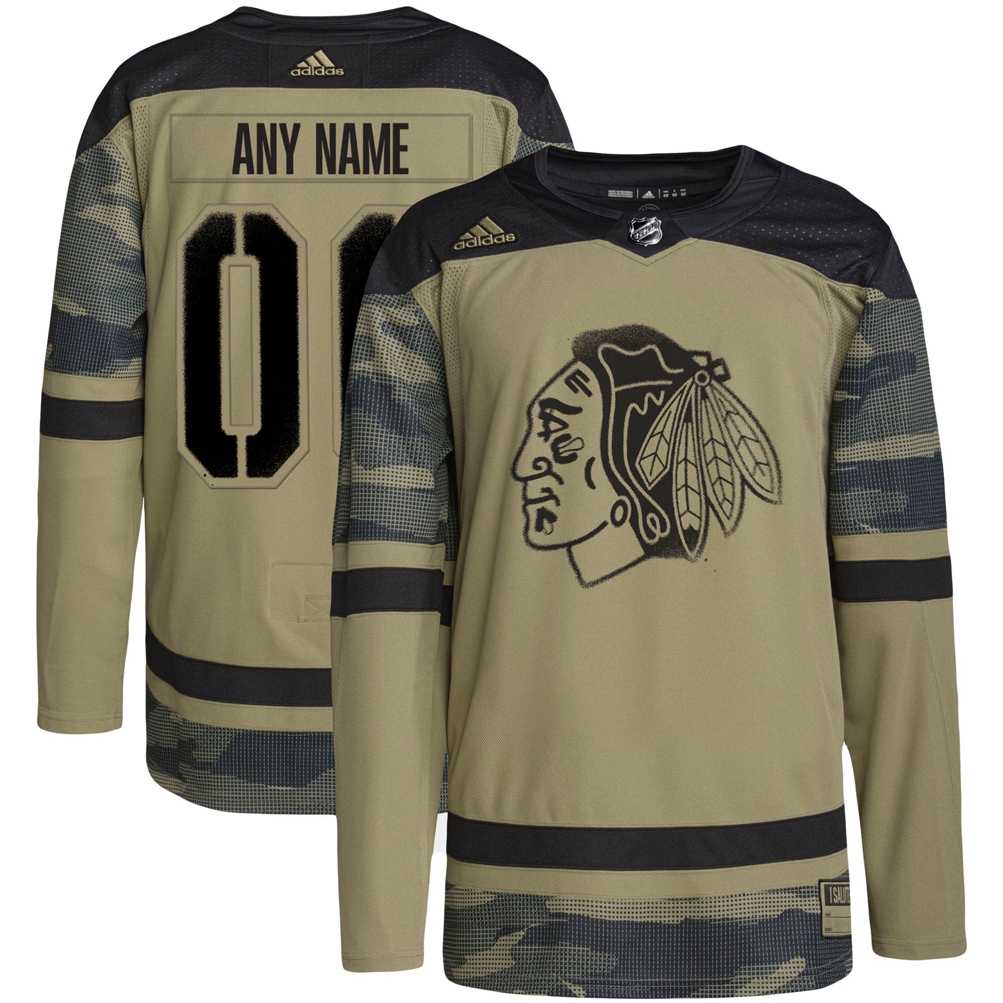 Chicago Blackhawks Military Appreciation Team Authentic Custom Practice Jersey - Camo cheap jerseys for sale - CheapJerseys.Shop