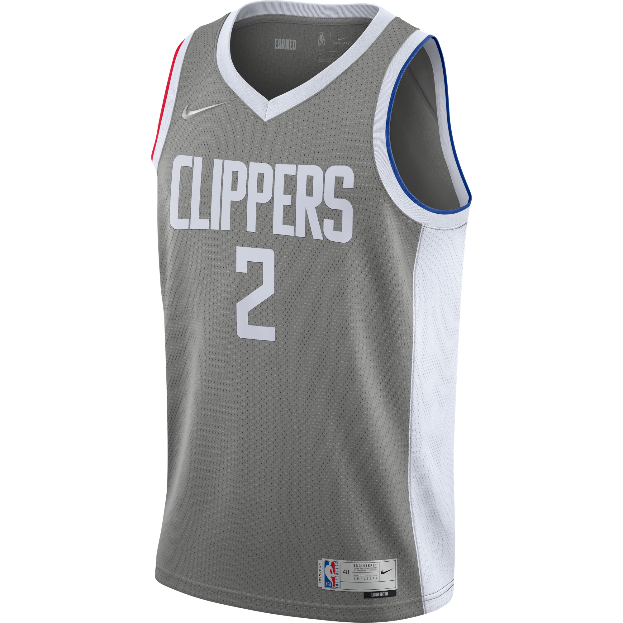 Kawhi Leonard LA Clippers 2020\/21 Swingman Player Jersey Gray - Earned Edition cheap jerseys for sale - CheapJerseys.Shop