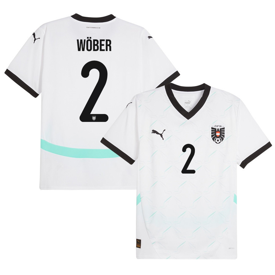 Maximilian Wöber 2 Austria National Team 2024/25 Away Men Jersey - White cheap jerseys for sale - CheapJerseys.Shop