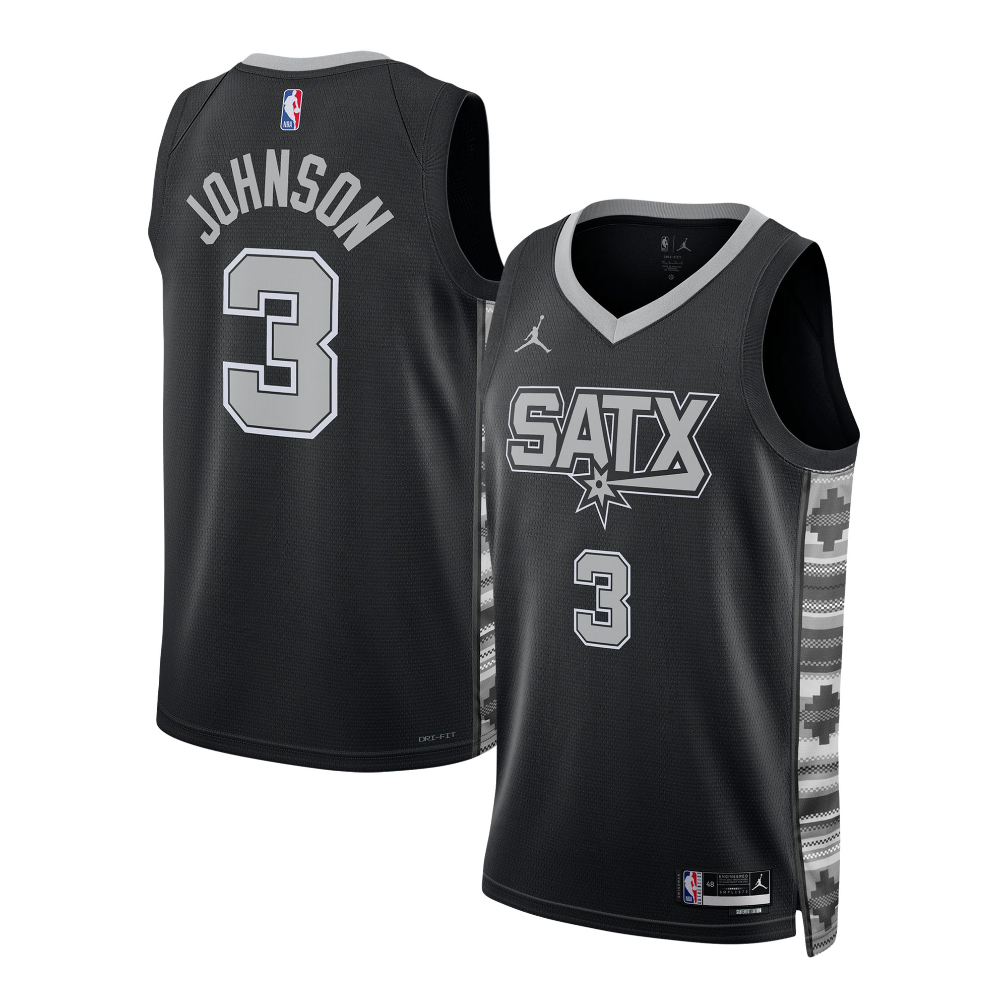 Keldon Johnson San Antonio Spurs Jordan Brand Unisex Swingman Jersey - Statement Edition - Black cheap jerseys for sale - CheapJerseys.Shop