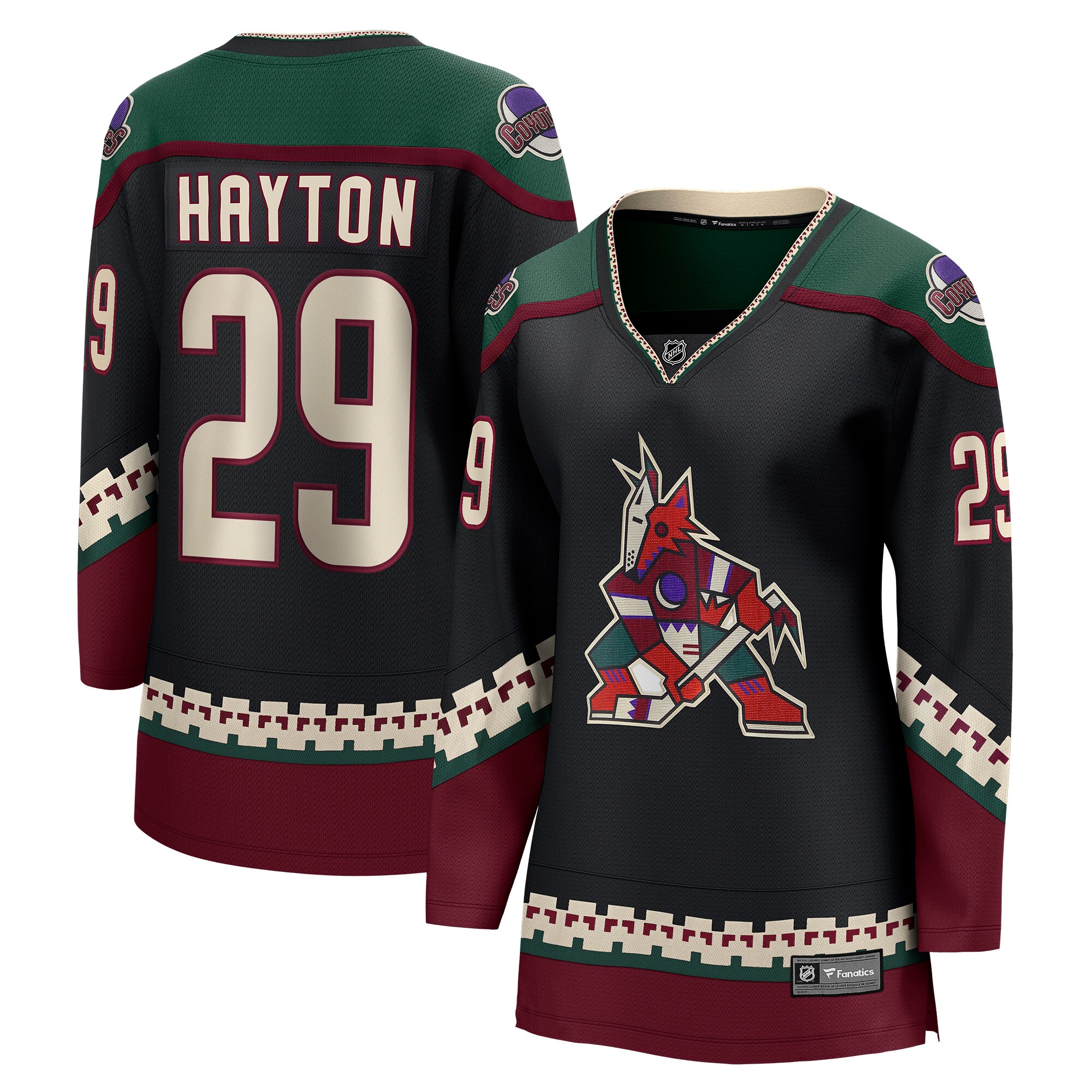 Barrett Hayton Arizona Coyotes Fanatics Women's Home Breakaway Player Jersey - Black cheap jerseys for sale - CheapJerseys.Shop