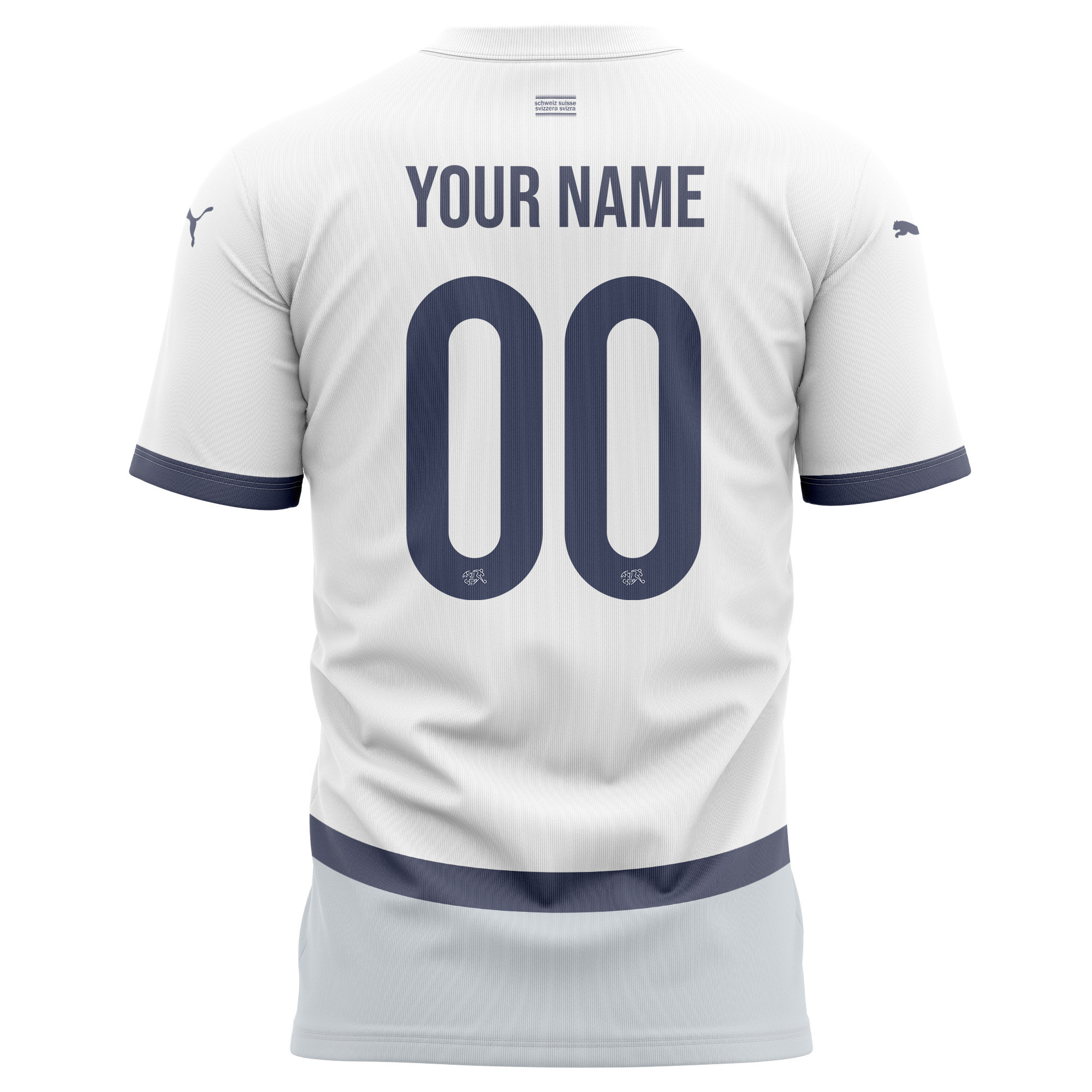 Switzerland National Team 2024/25 Away Kits Custom AOP T-shirt - White cheap jerseys for sale - CheapJerseys.Shop