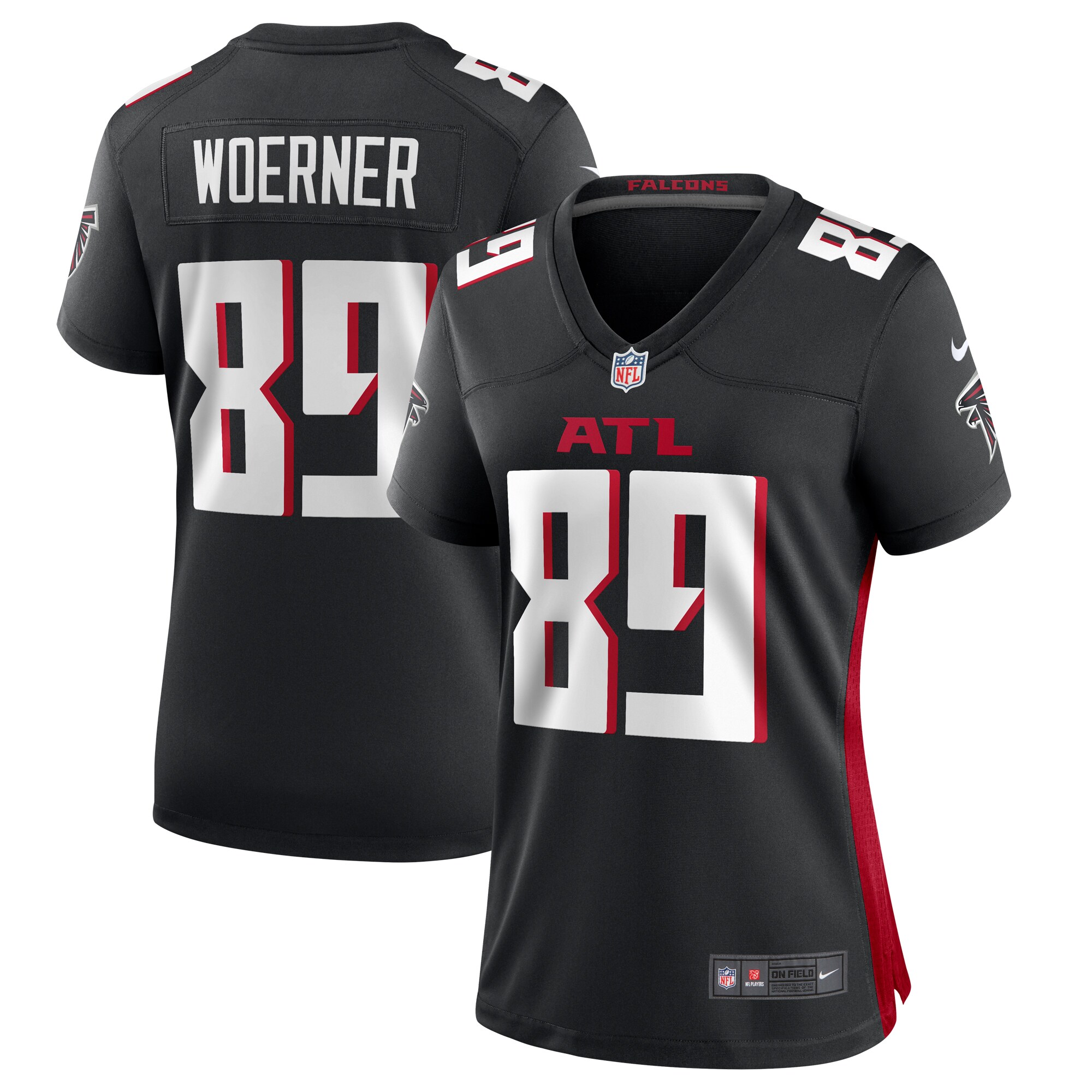 Charlie Woerner Atlanta Falcons Women's Game Jersey - Black cheap jerseys for sale - CheapJerseys.Shop