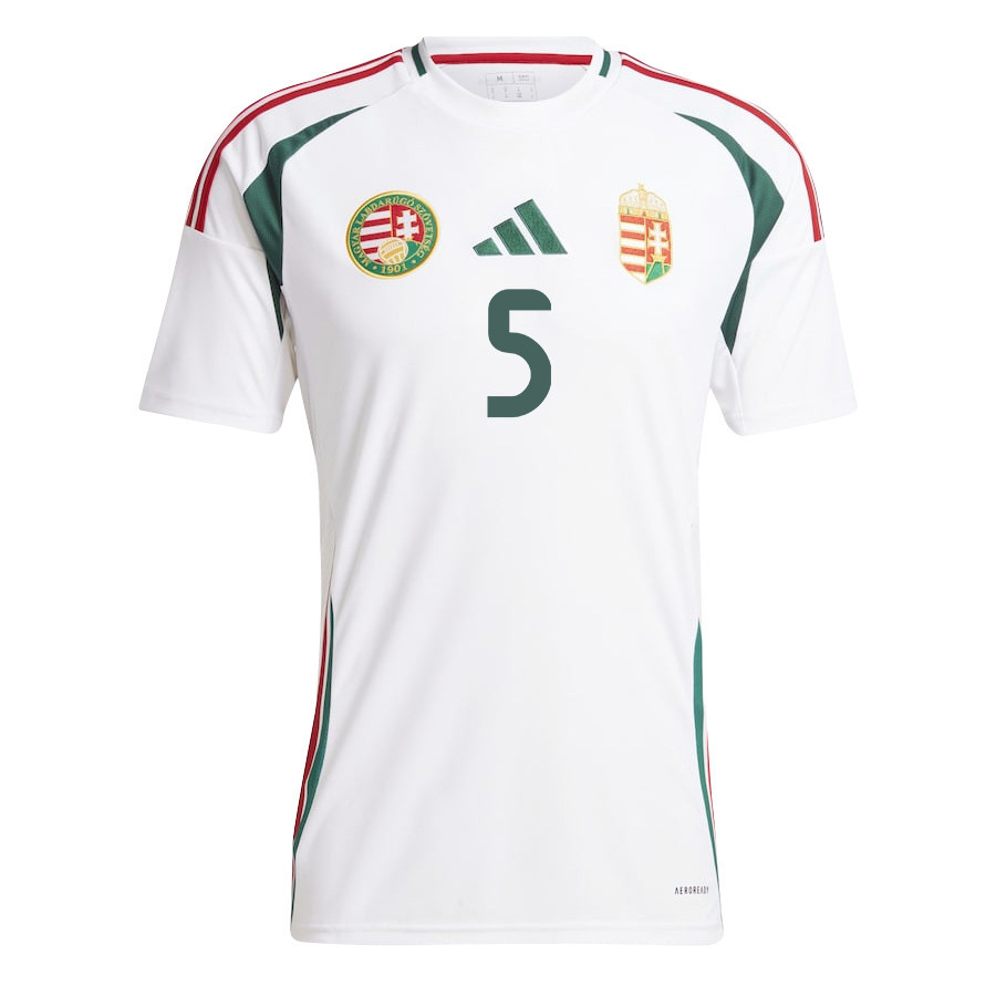 Botond Balogh 5 Hungary National Team 2024/25 Away Men Jersey - White cheap jerseys for sale - CheapJerseys.Shop