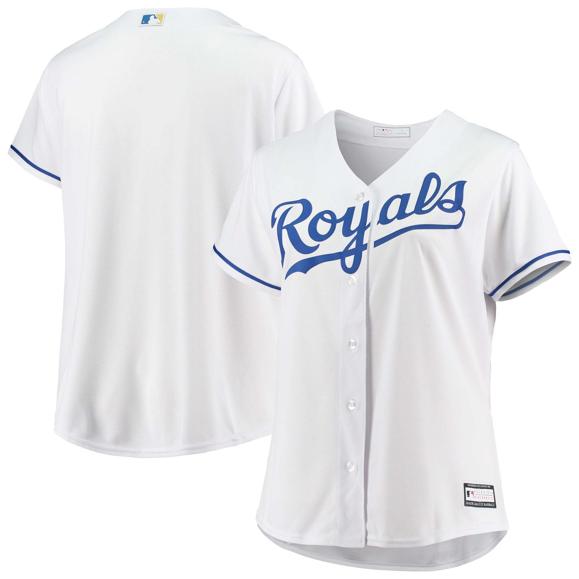 Kansas City Royals Women's Plus Size Home Replica Team Jersey - White cheap jerseys for sale - CheapJerseys.Shop