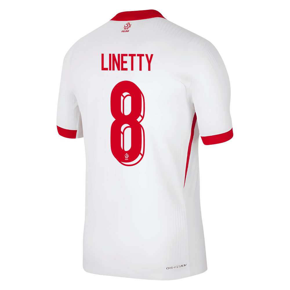 Karol Linetty 8 Poland National Team 2024/25 Home Men Jersey - White cheap jerseys for sale - CheapJerseys.Shop