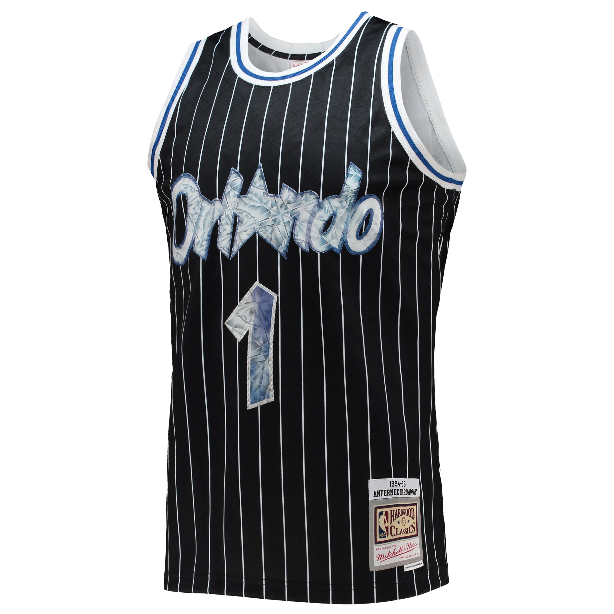 Penny Hardaway Orlando Magic Mitchell & Ness 1996\/97 Hardwood Classics 75th Anniversary Diamond Swingman Jersey - Black cheap jerseys for sale - CheapJerseys.Shop