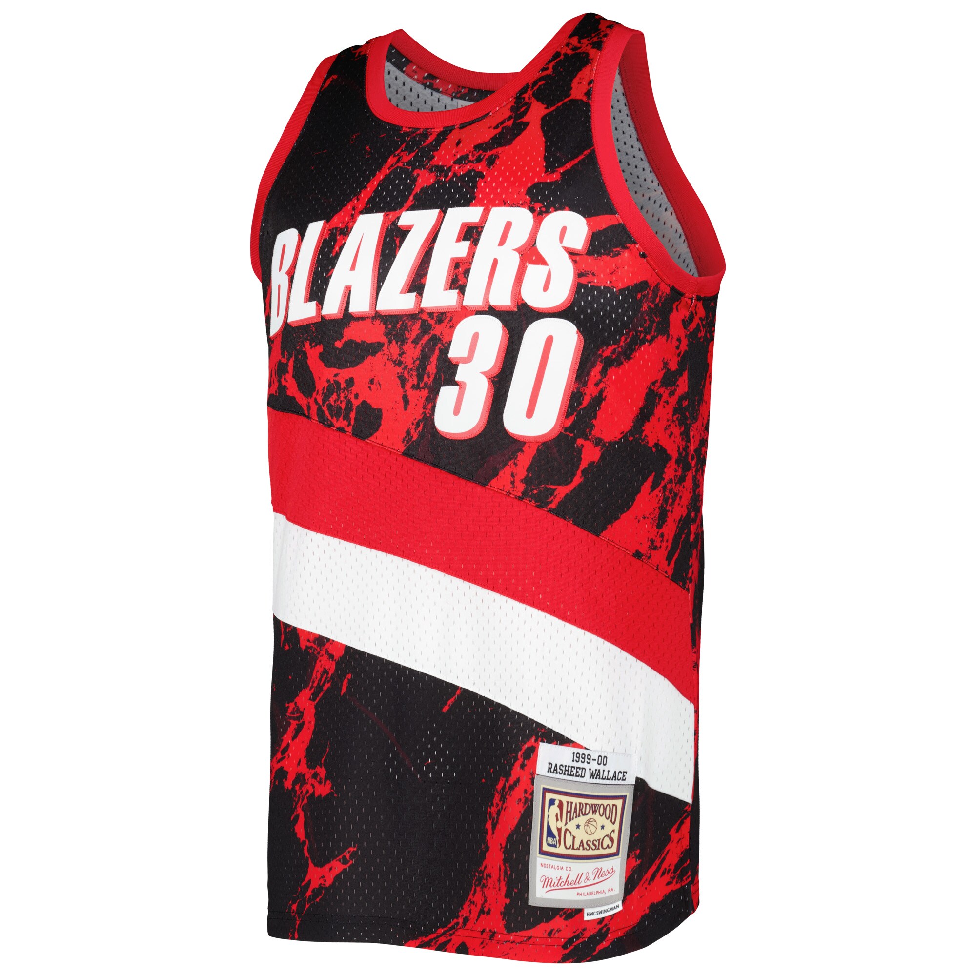 Rasheed Wallace Portland Trail Blazers Mitchell & Ness 1999\/00 Hardwood Classics Marble Swingman Jersey - Black cheap jerseys for sale - CheapJerseys.Shop