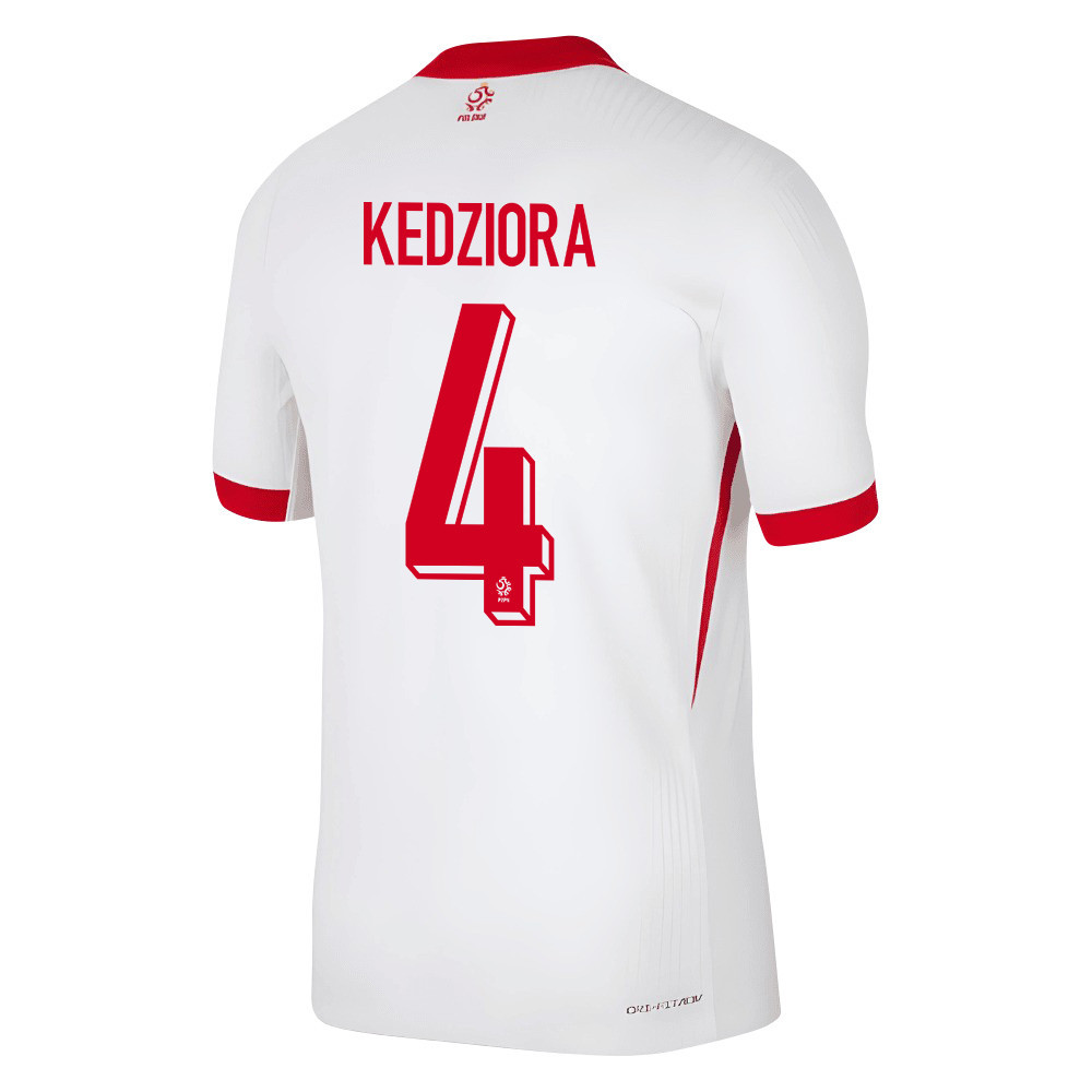 Tomasz Kędziora 4 Poland National Team 2024/25 Home Men Jersey - White cheap jerseys for sale - CheapJerseys.Shop