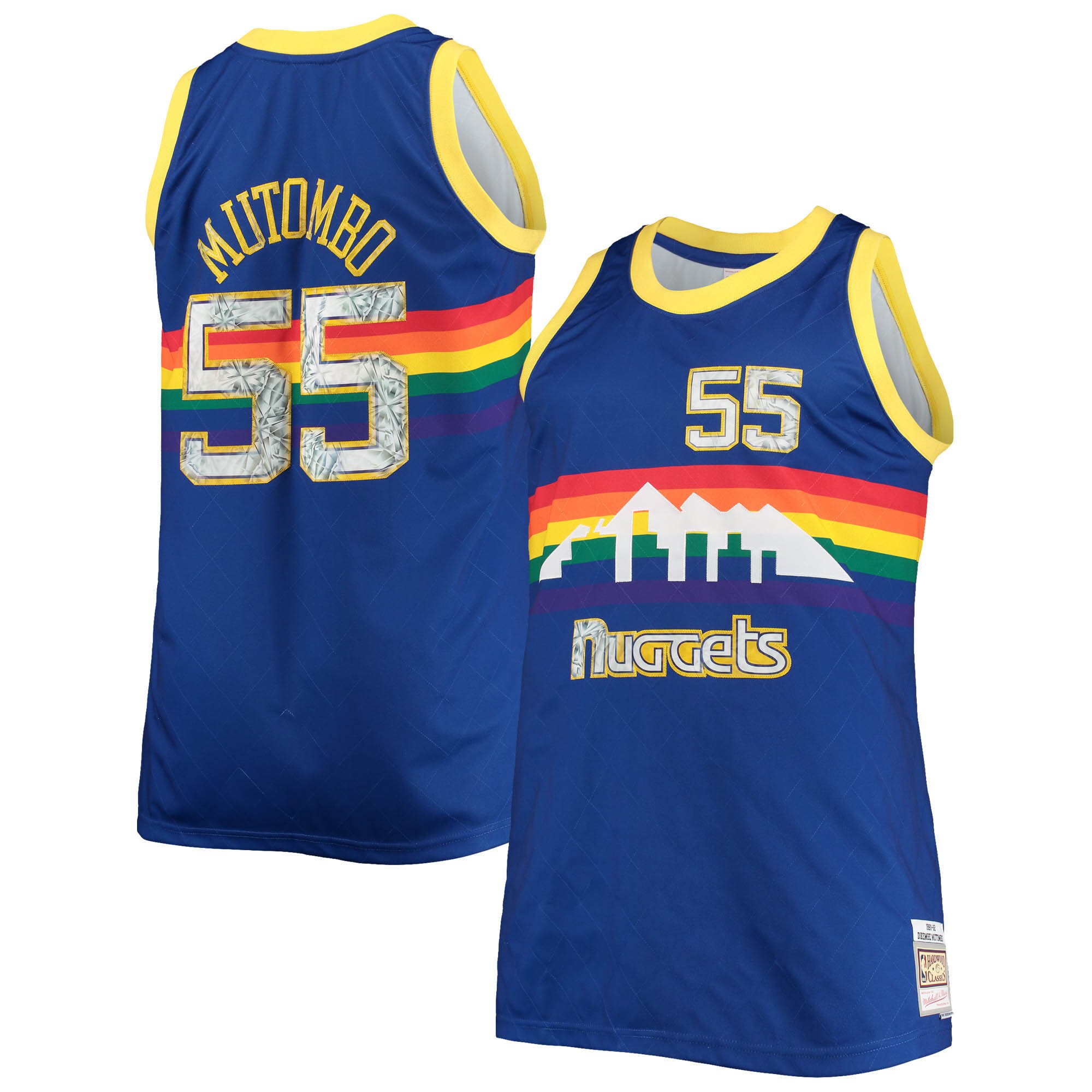 Dikembe Mutombo Denver Nuggets Mitchell & Ness Big & Tall 1991\/92 75th Anniversary Diamond Swingman Jersey - Blue cheap jerseys for sale - CheapJerseys.Shop