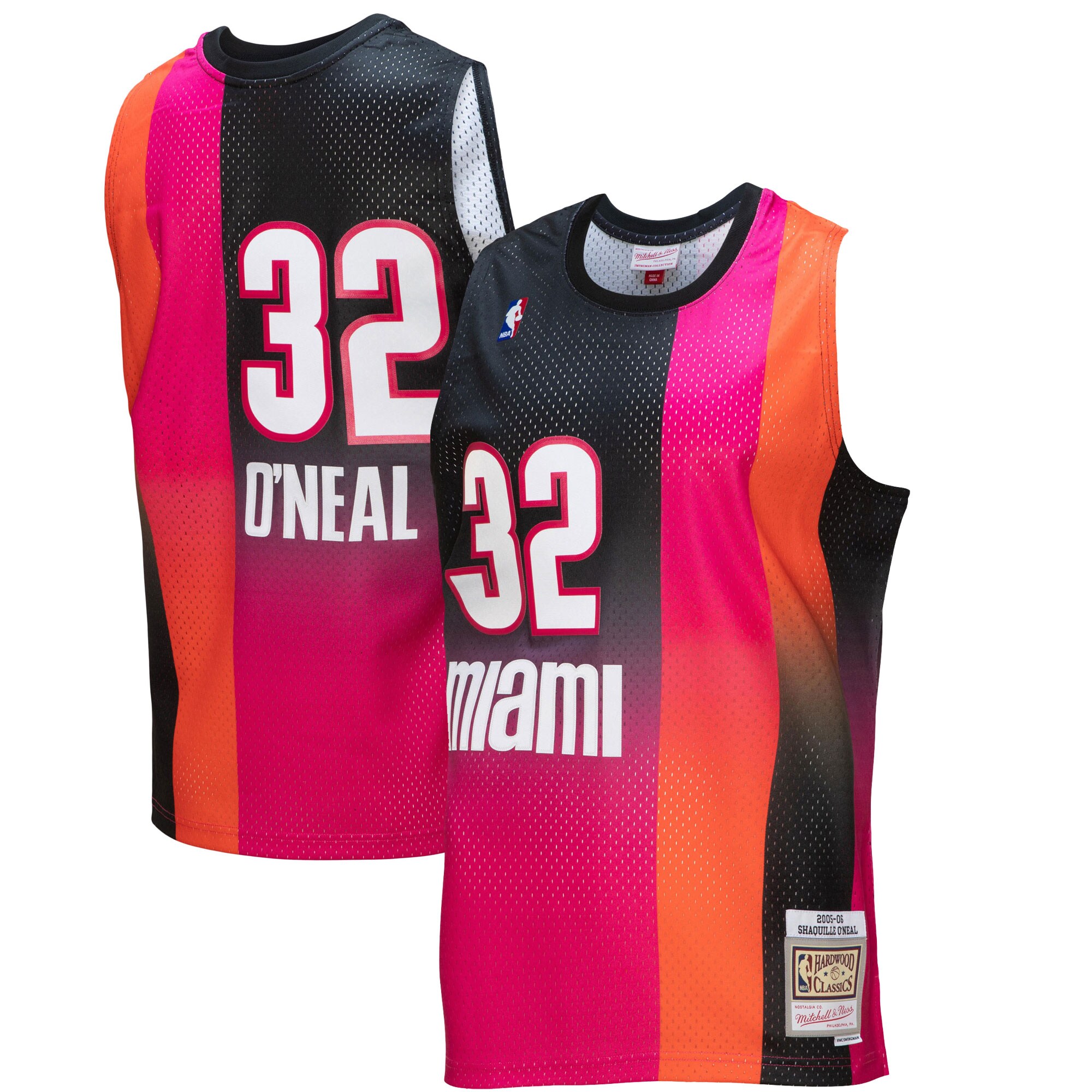 Shaquille O'Neal Miami Heat Mitchell & Ness 2005\/06 Hardwood Classics Fadeaway Swingman Player Jersey - Pink\/Black cheap jerseys for sale - CheapJerseys.Shop