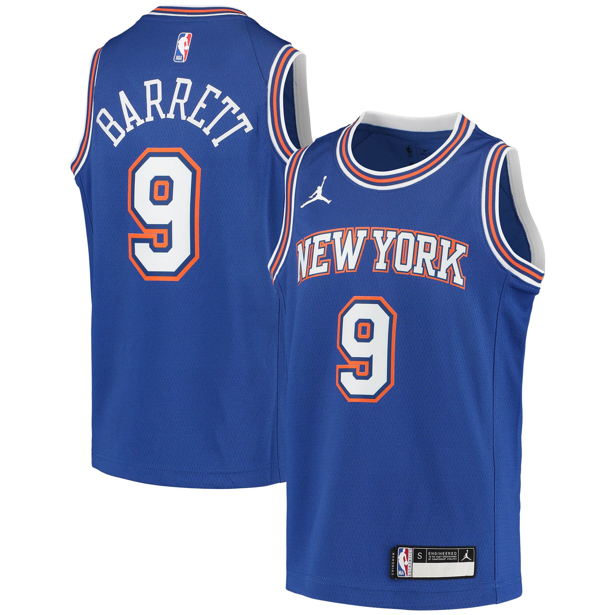 RJ Barrett New York Knicks Jordan Brand Youth 2020\/21 Swingman Player Jersey - Statement Edition - Blue cheap jerseys for sale - CheapJerseys.Shop