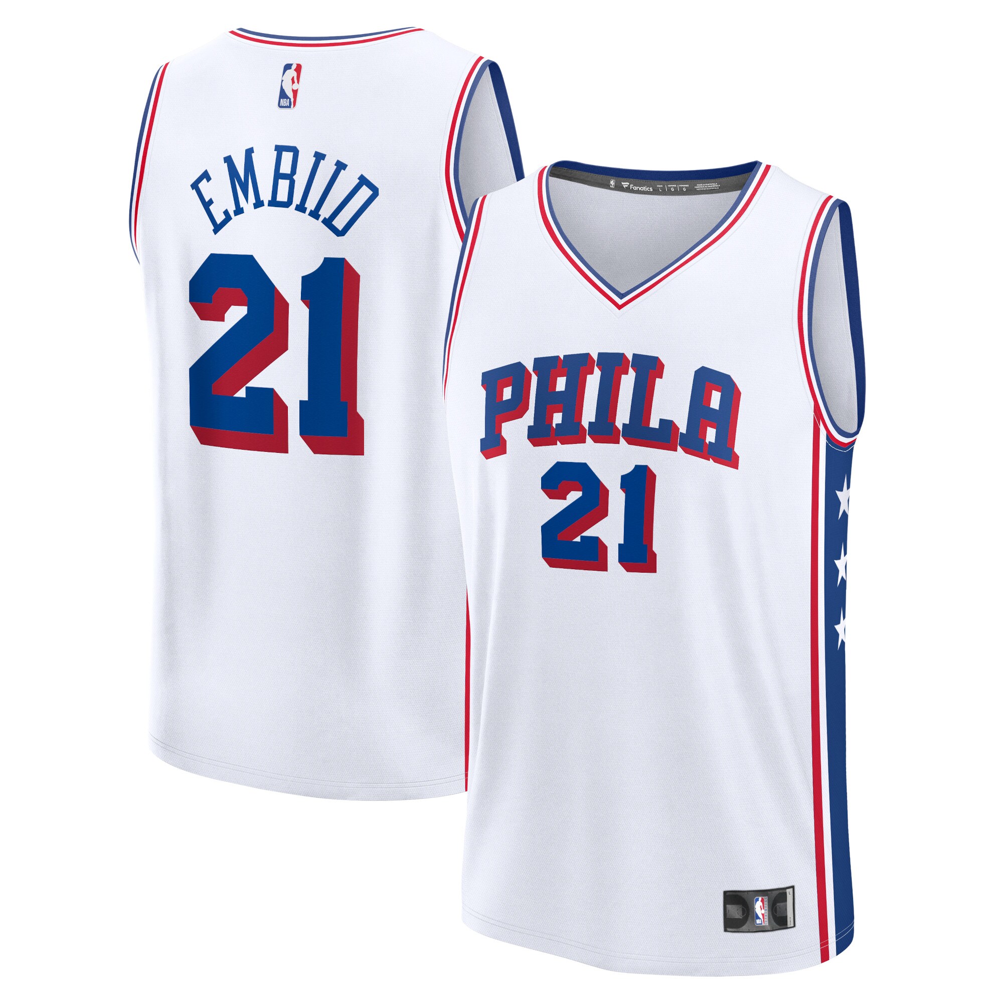 Joel Embiid Philadelphia 76ers Fanatics Fast Break Replica Jersey - Association Edition - White cheap jerseys for sale - CheapJerseys.Shop