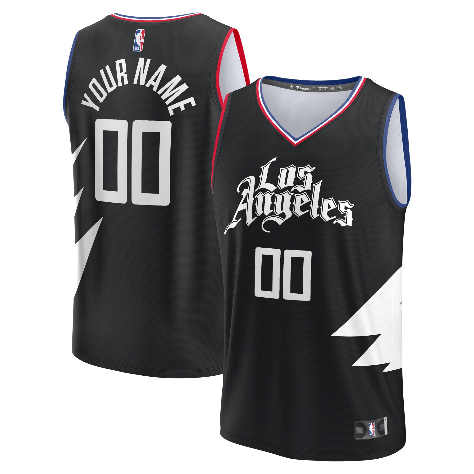 LA Clippers Fanatics Youth Fast Break Replica Custom Jersey - Statement Edition - Black cheap jerseys for sale - CheapJerseys.Shop