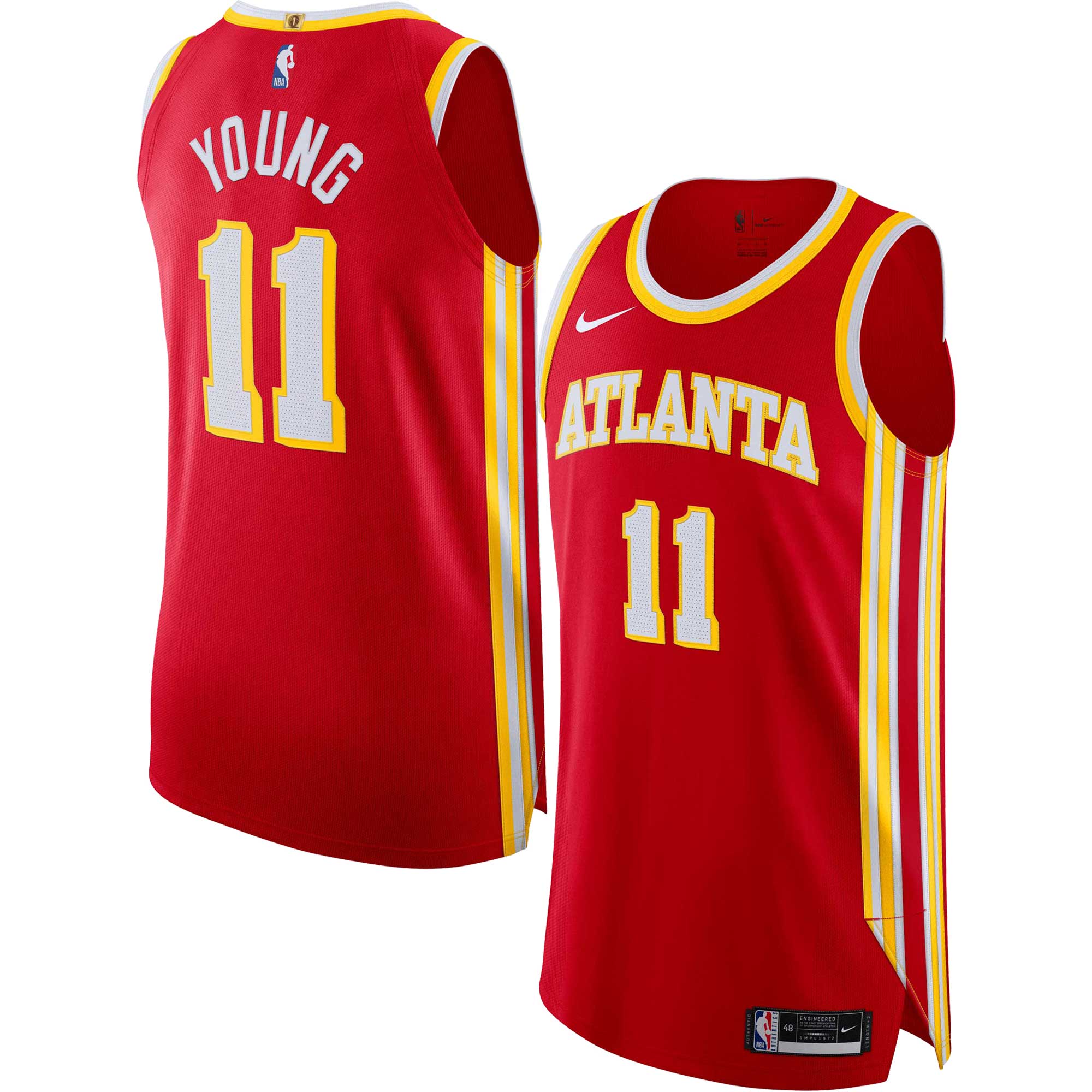 Trae Young Atlanta Hawks Authentic Jersey - Icon Edition - Red cheap jerseys for sale - CheapJerseys.Shop