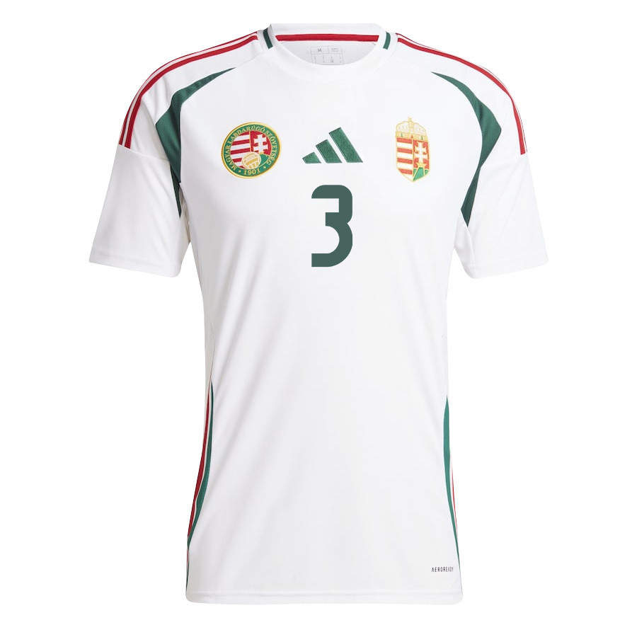 Attila Mocsi 3 Hungary National Team 2024/25 Away Men Jersey - White cheap jerseys for sale - CheapJerseys.Shop