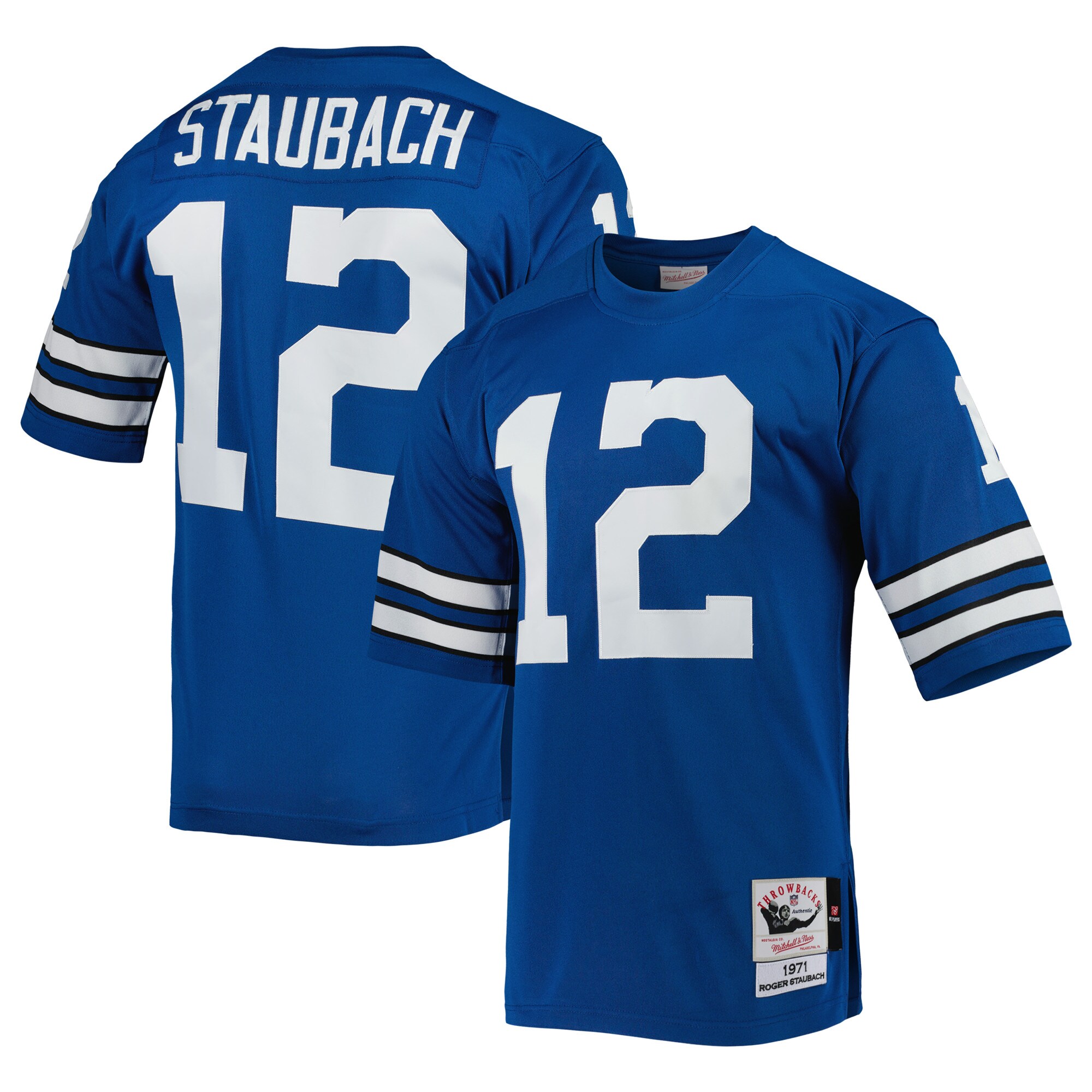 Roger Staubach Dallas Cowboys 1971 Mitchell & Ness Authentic Throwback Retired Player Jersey - Royal cheap jerseys for sale - CheapJerseys.Shop