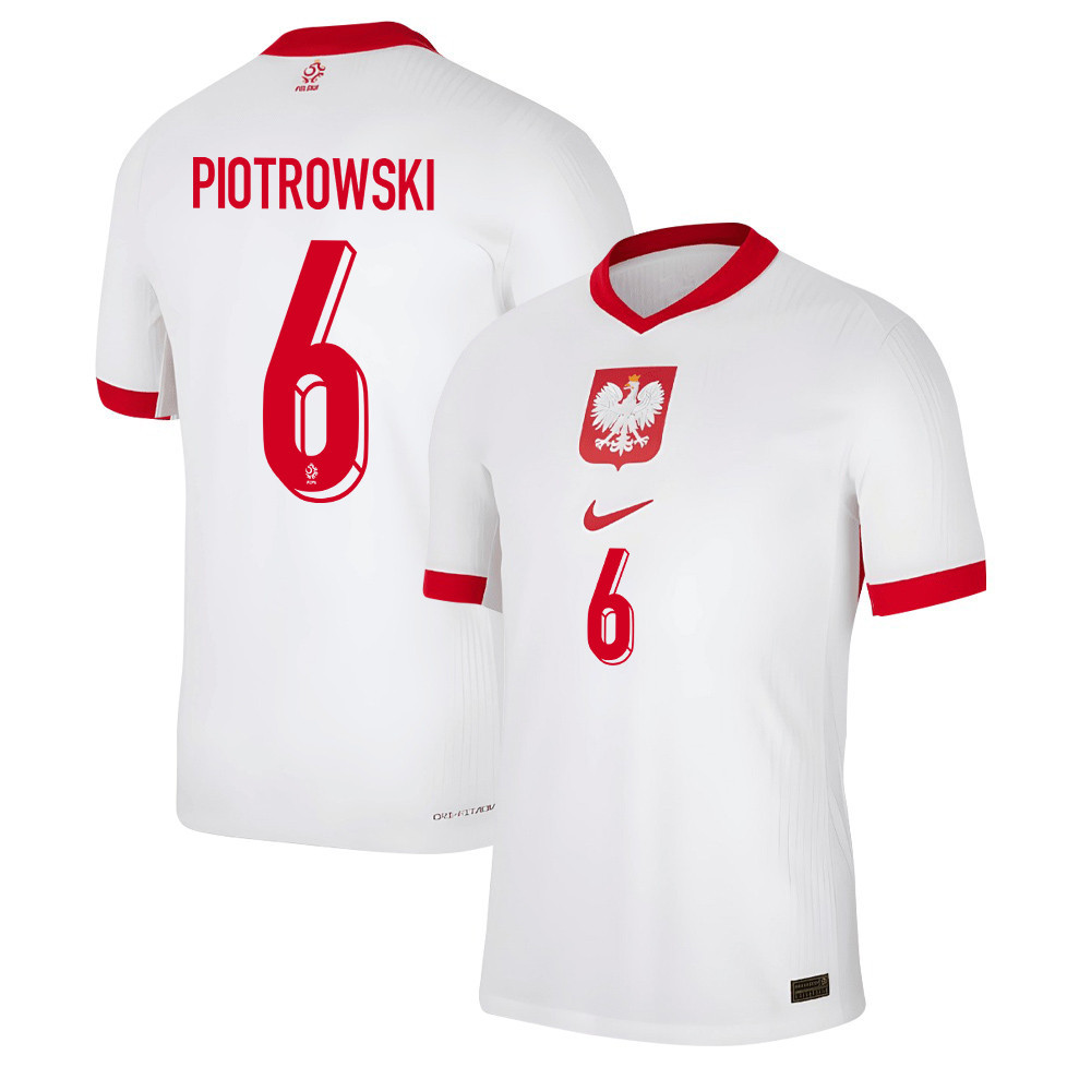 Jakub Piotrowski 6 Poland National Team 2024/25 Home Men Jersey - White cheap jerseys for sale - CheapJerseys.Shop