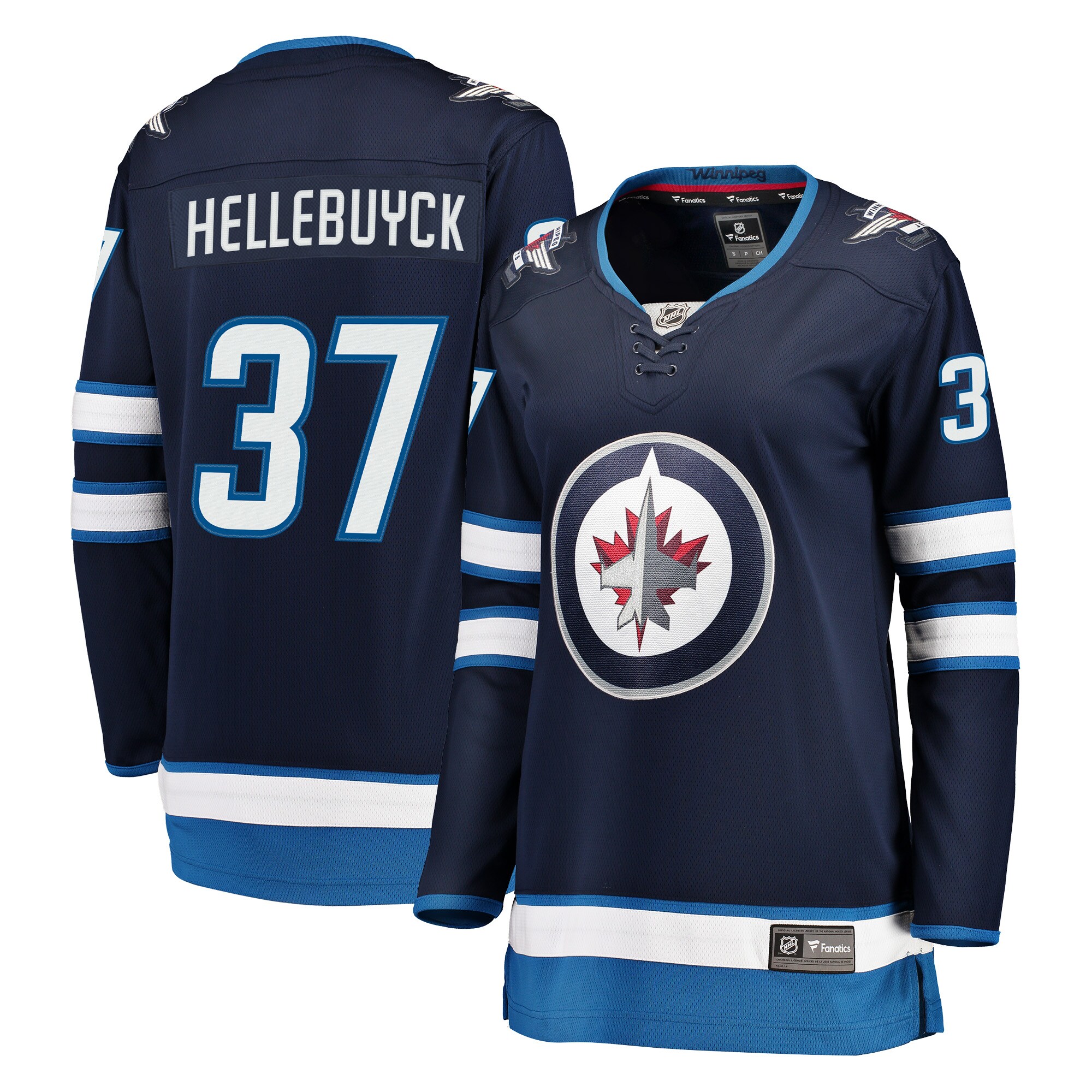 Connor Hellebuyck Winnipeg Jets Fanatics Women's Breakaway Player Jersey - Navy cheap jerseys for sale - CheapJerseys.Shop