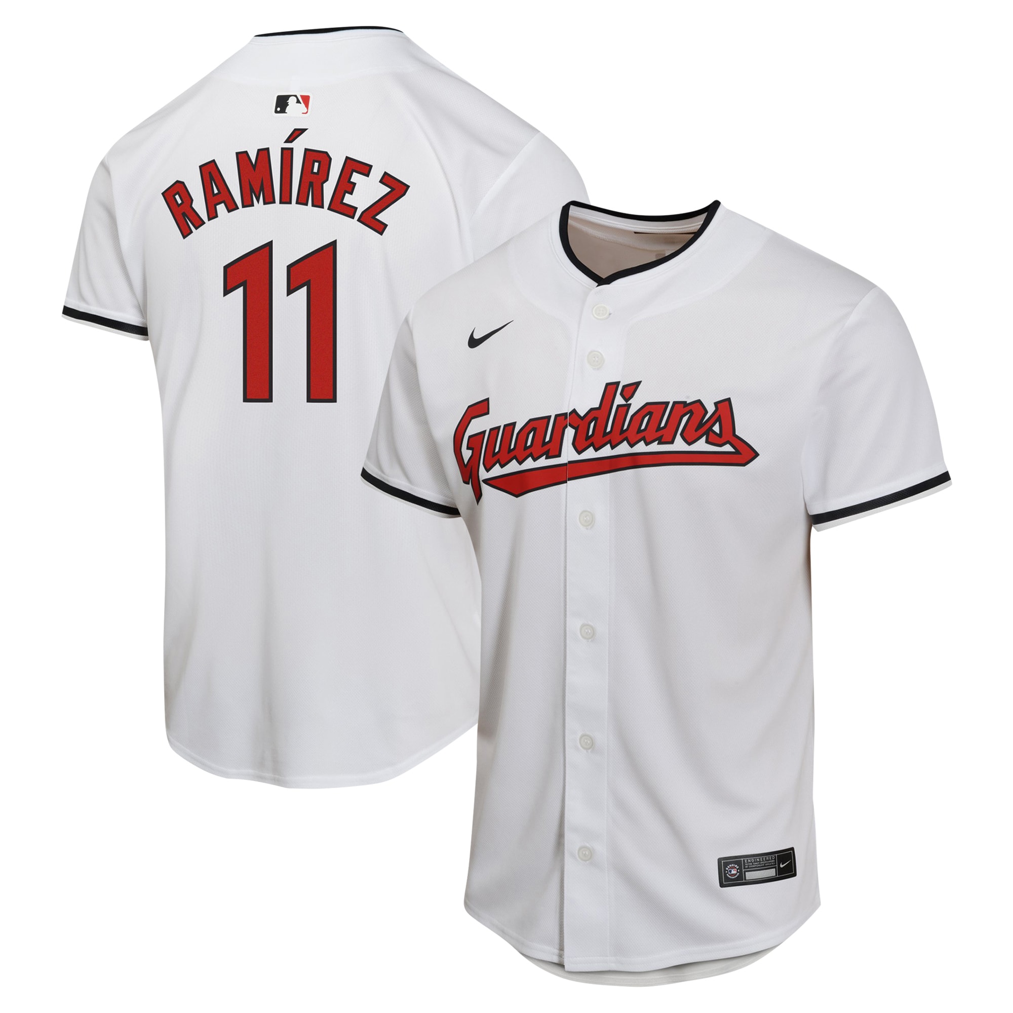 Jose Ramirez Cleveland Guardians Youth Home Game Player Jersey - White cheap jerseys for sale - CheapJerseys.Shop