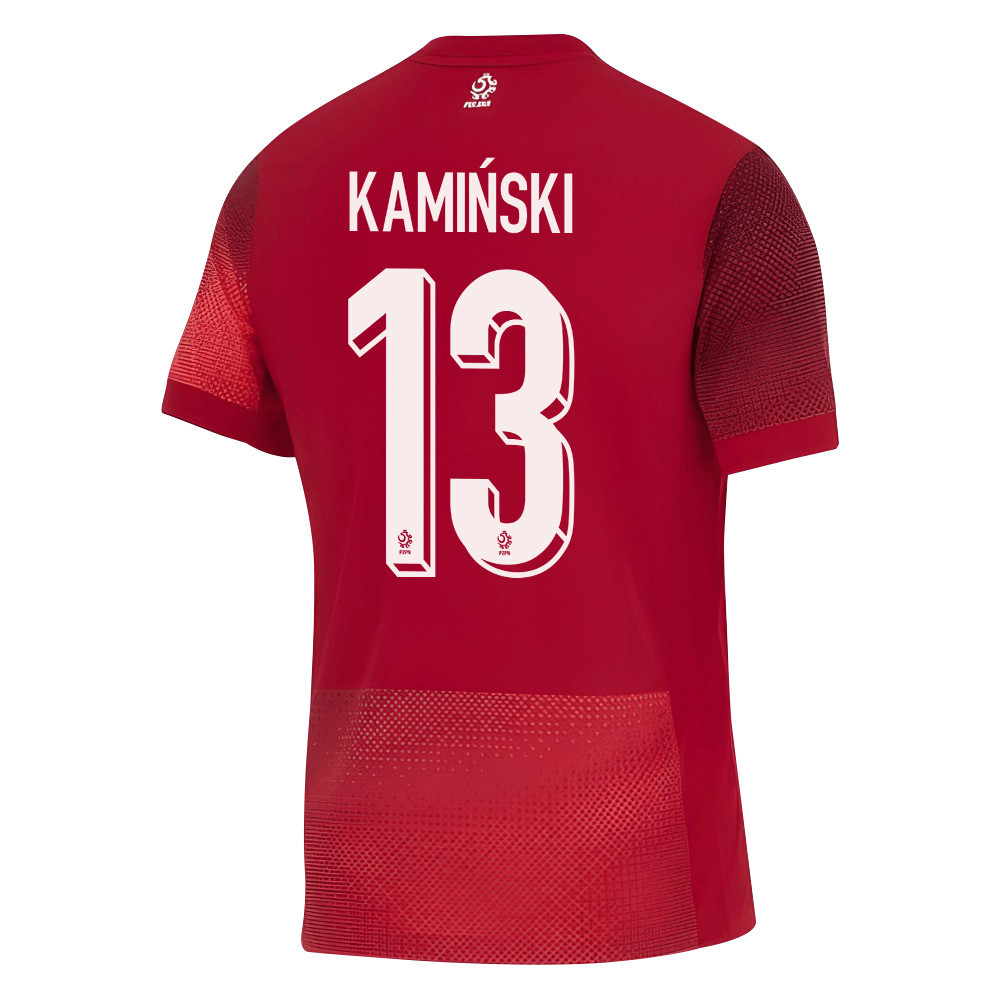 Jakub Kamiński 13 Poland National Team 2024/25 Away Men Jersey - Red cheap jerseys for sale - CheapJerseys.Shop