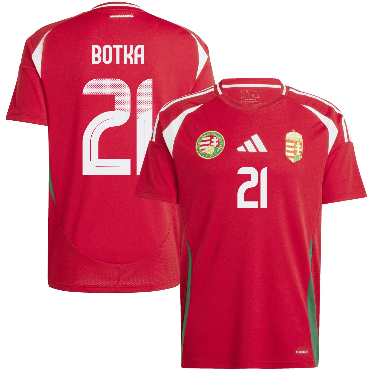 Endre Botka 21 Hungary National Team 2024/25 Home Men Jersey - Red cheap jerseys for sale - CheapJerseys.Shop