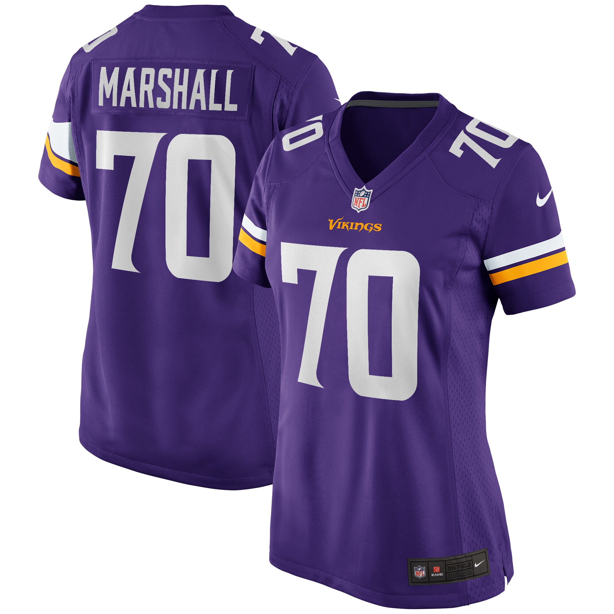 Jim Marshall Minnesota Vikings Women's Game Retired Player Jersey - Purple cheap jerseys for sale - CheapJerseys.Shop