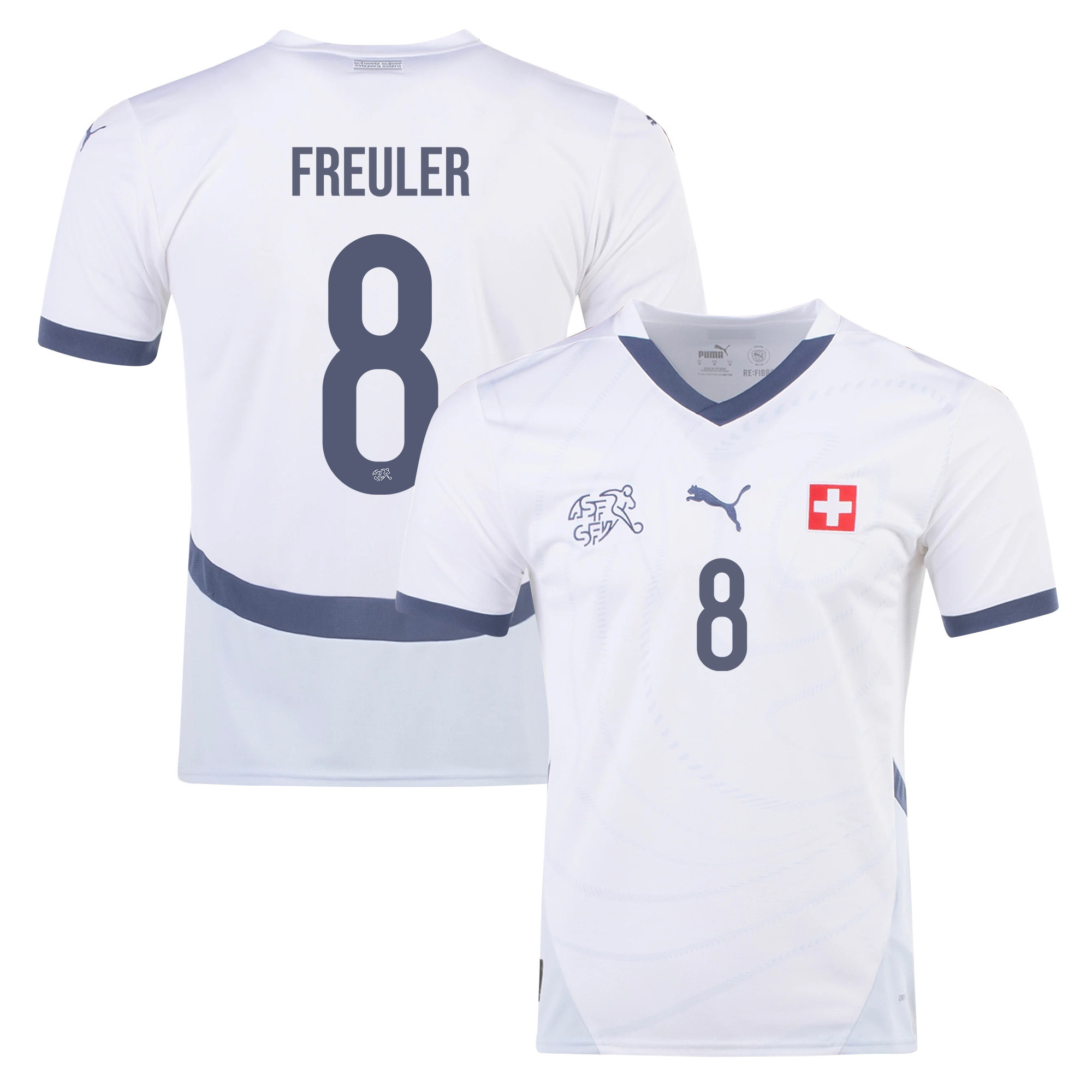 Remo Freuler 8 Switzerland National Team 2024/25 Away Men Jersey - White cheap jerseys for sale - CheapJerseys.Shop