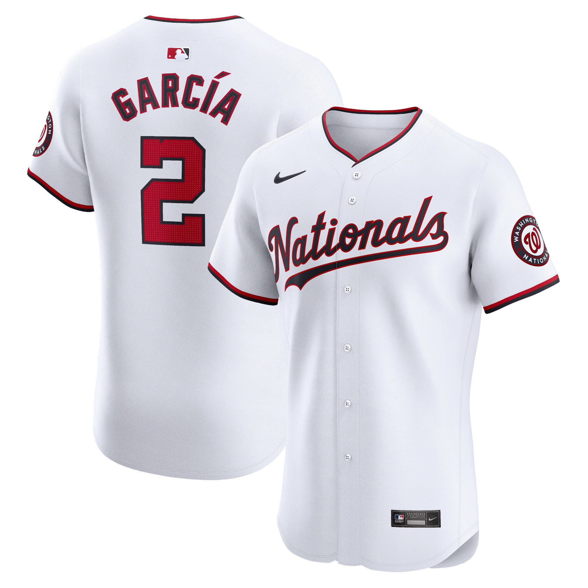 Luis Garcia Washington Nationals Home Elite Player Jersey - White cheap jerseys for sale - CheapJerseys.Shop