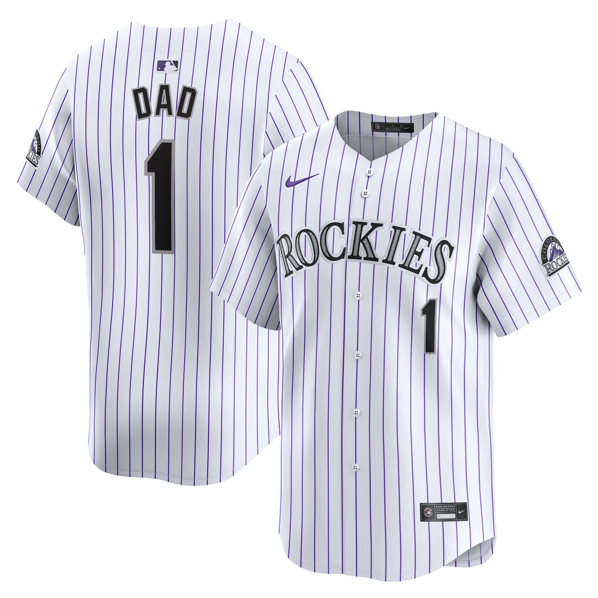 Colorado Rockies #1 Dad Home Limited Jersey - White cheap jerseys for sale - CheapJerseys.Shop