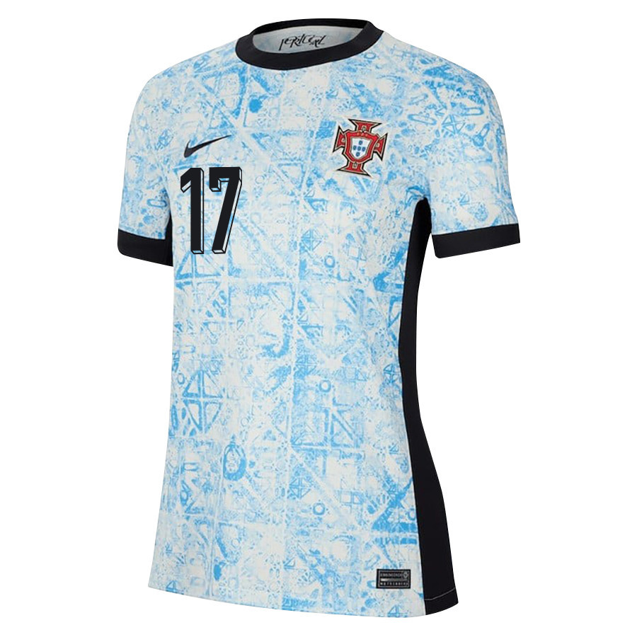 Bruma 17 Portugal National Team 2024/25 Away WOMEN Jersey - Cream/Blue cheap jerseys for sale - CheapJerseys.Shop