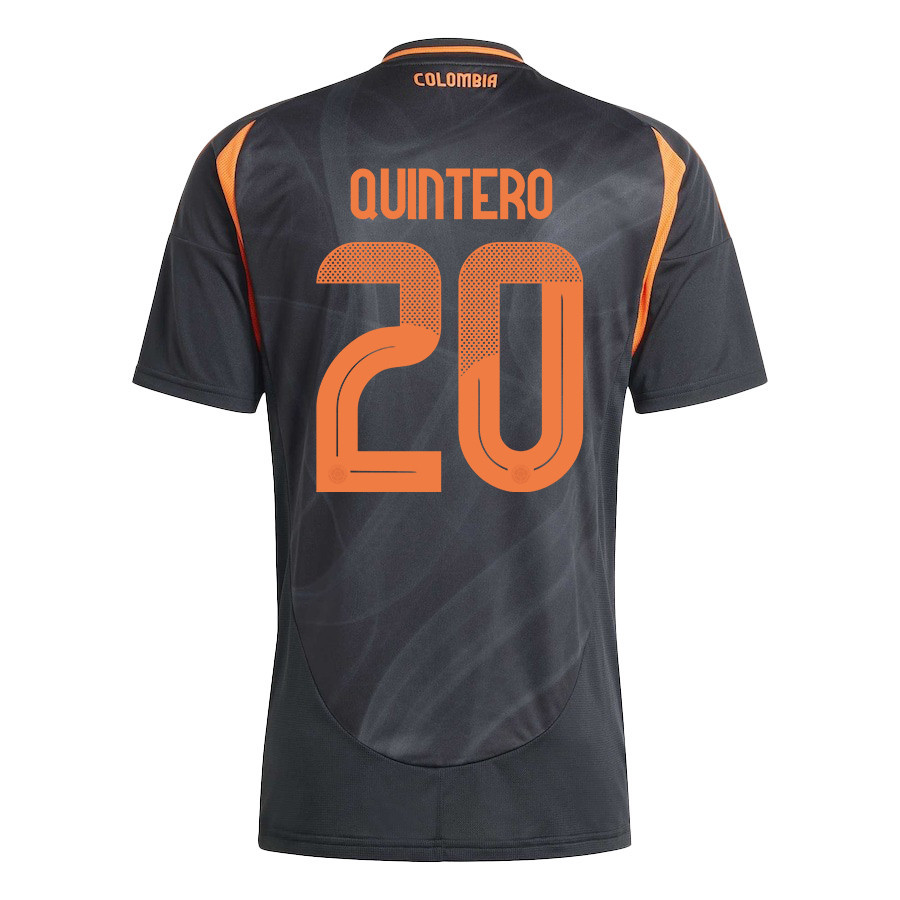 Juan Quintero 20 Colombia National Team 2024/25 Away Men Jersey - Black cheap jerseys for sale - CheapJerseys.Shop