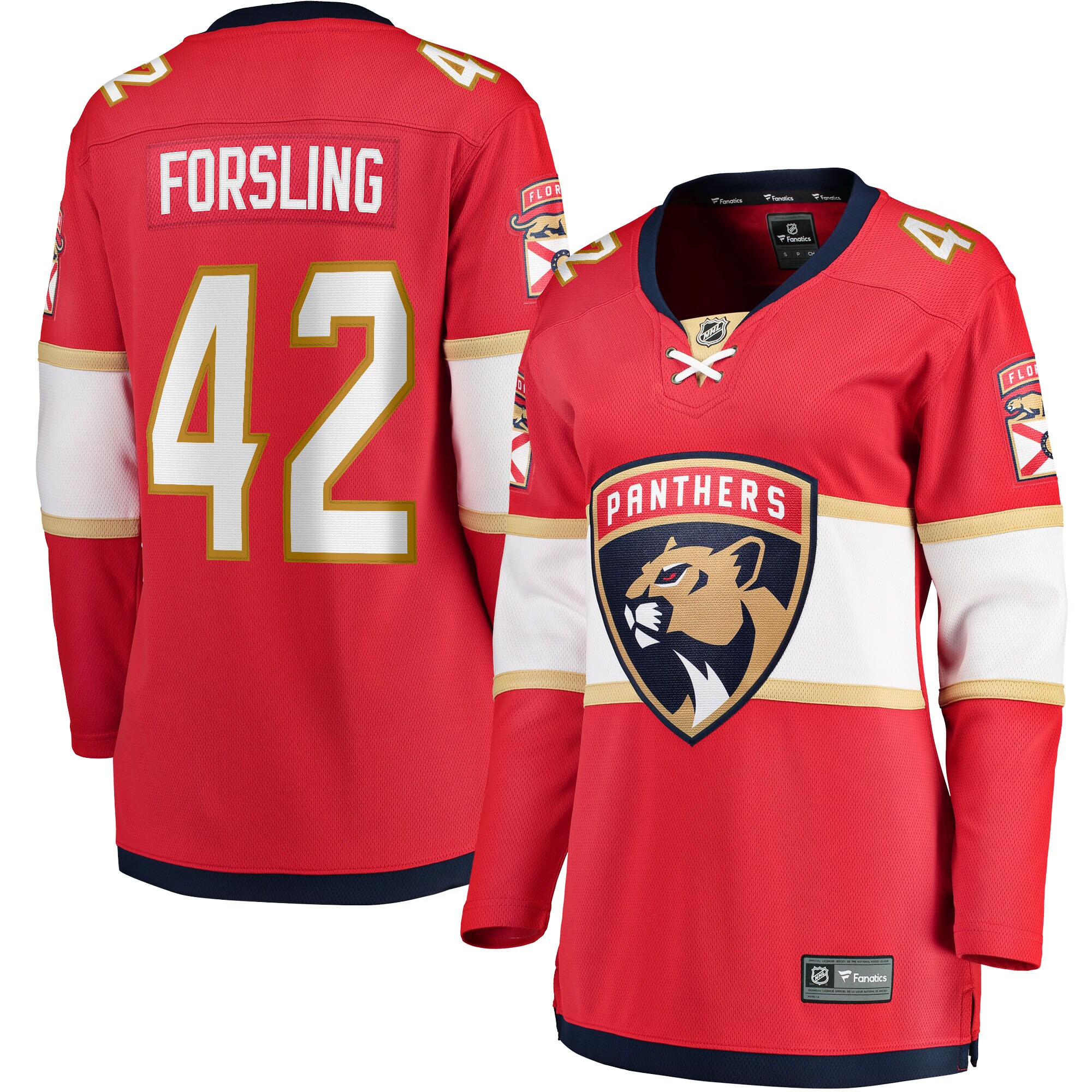 Gustav Forsling Florida Panthers Fanatics Women's Home Breakaway Player Jersey - Red cheap jerseys for sale - CheapJerseys.Shop