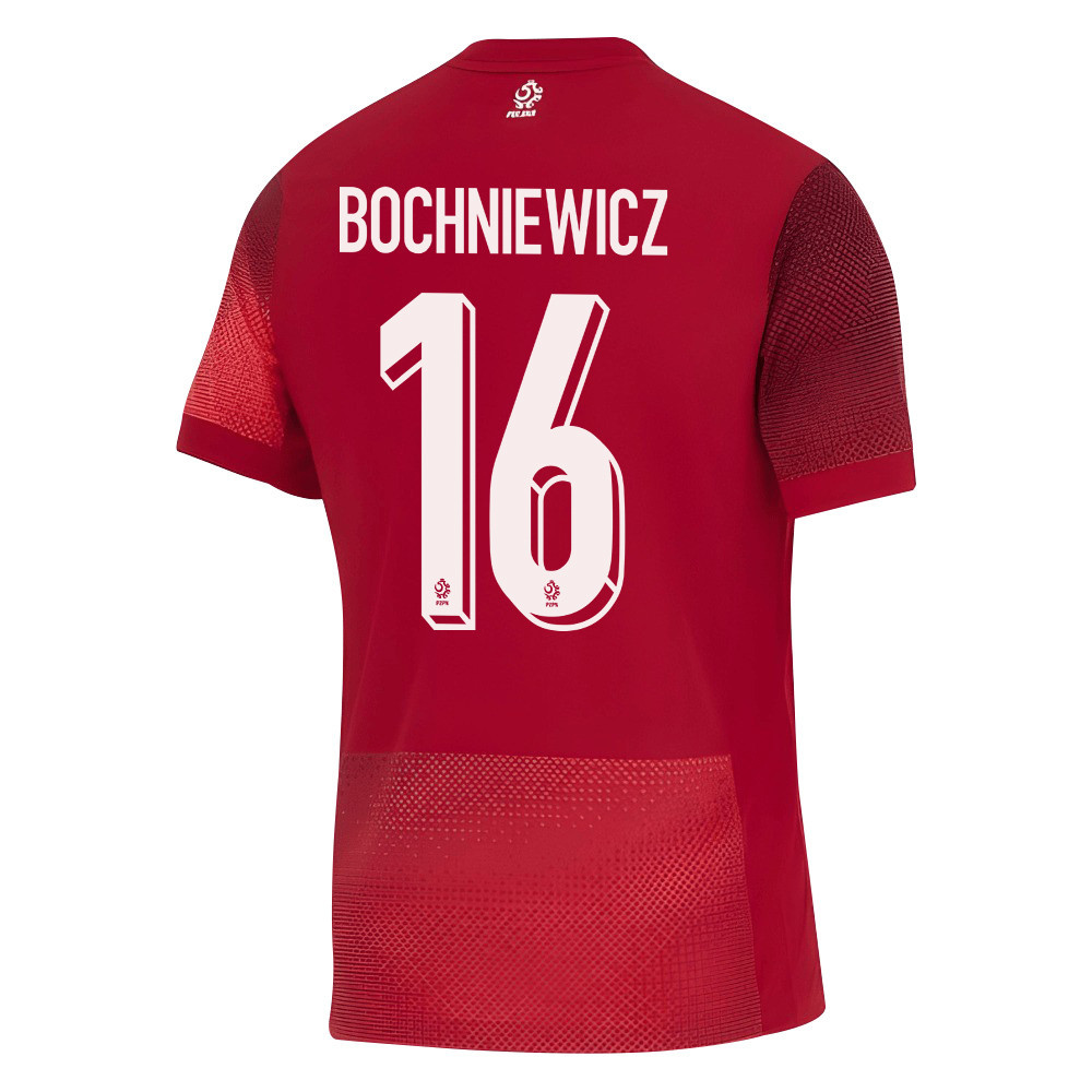 Paweł Bochniewicz 16 Poland National Team 2024/25 Away Men Jersey - Red cheap jerseys for sale - CheapJerseys.Shop