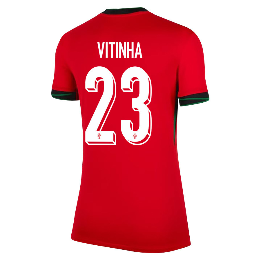 Vitinha 23 Portugal National Team 2024/25 Home WOMEN Jersey - Red cheap jerseys for sale - CheapJerseys.Shop