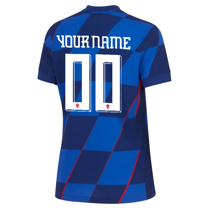 Croatia National Team 2024 Away WOMEN Custom Jersey - Blue cheap jerseys for sale - CheapJerseys.Shop
