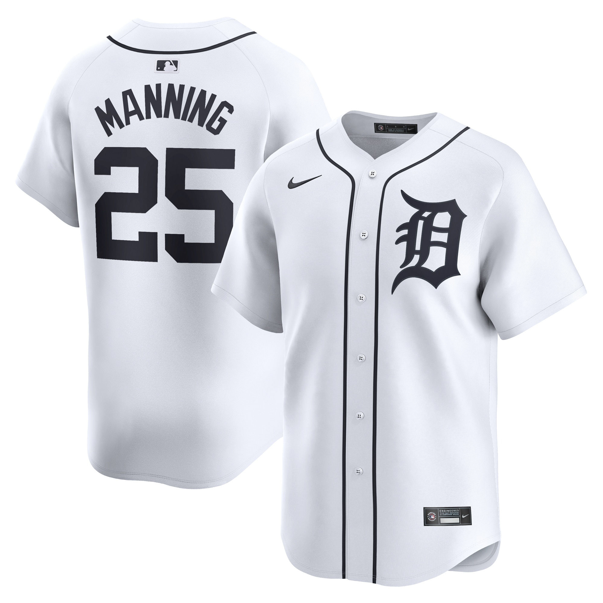 Matt Manning Detroit Tigers Home Limited Player Jersey - White cheap jerseys for sale - CheapJerseys.Shop