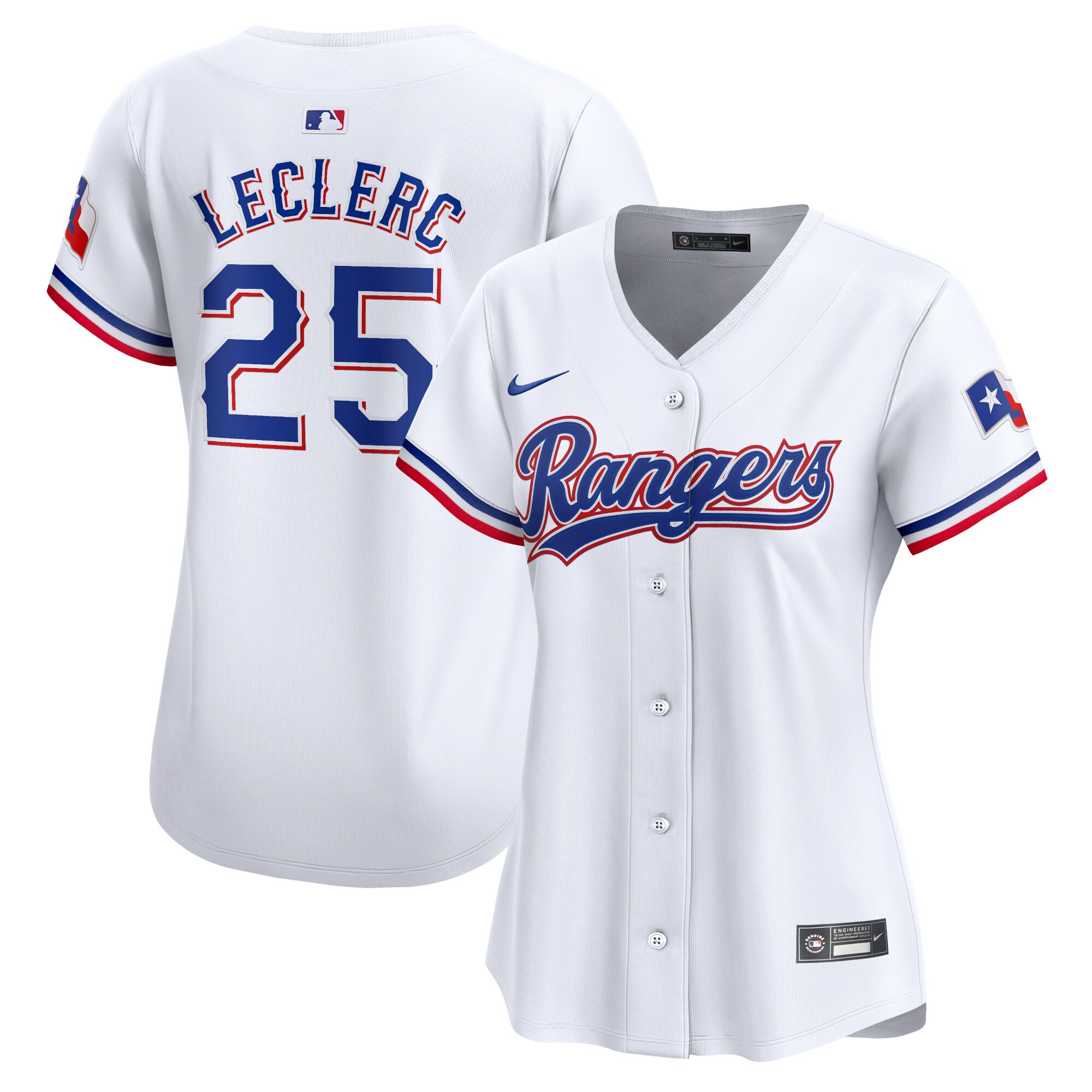Jos\u00c3\u00a9 Leclerc Texas Rangers Women's Home Limited Player Jersey - White cheap jerseys for sale - CheapJerseys.Shop