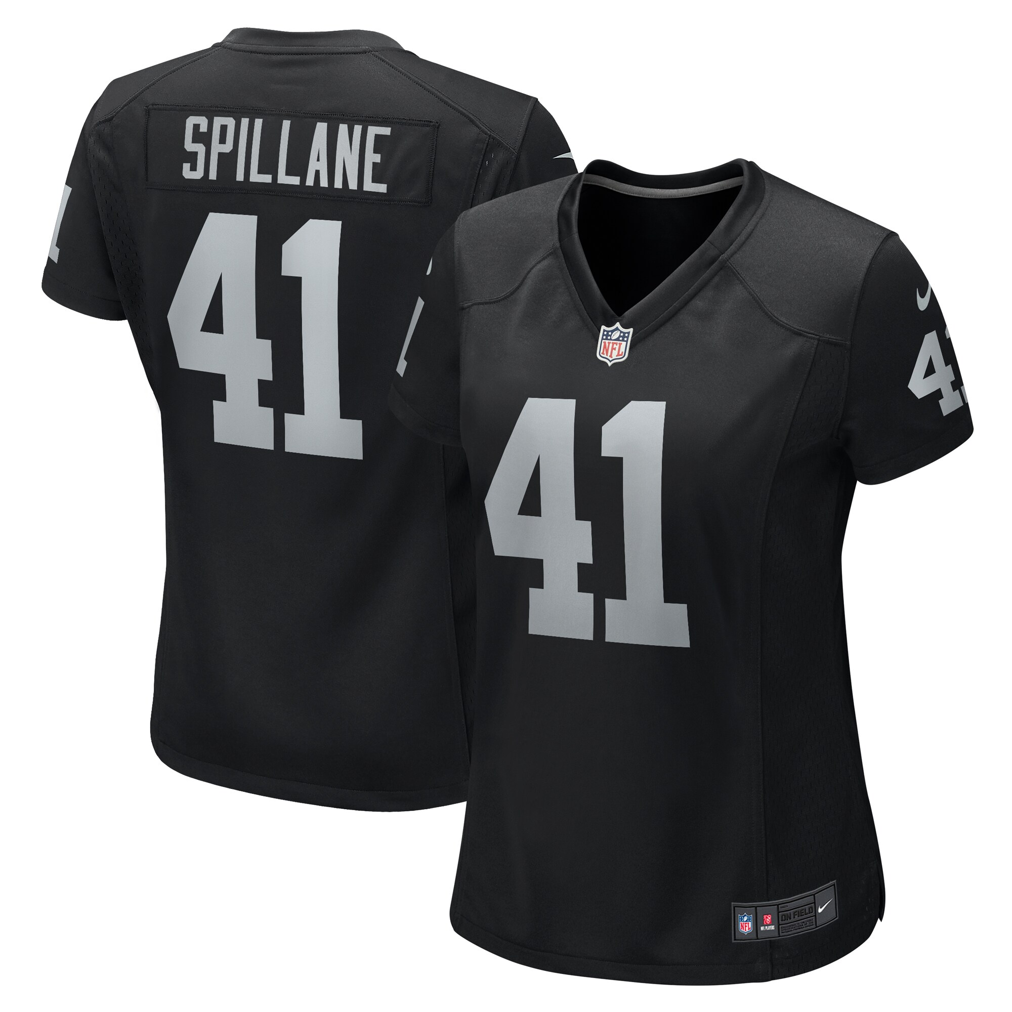 Robert Spillane Las Vegas Raiders Women's Game Player Jersey - Black cheap jerseys for sale - CheapJerseys.Shop