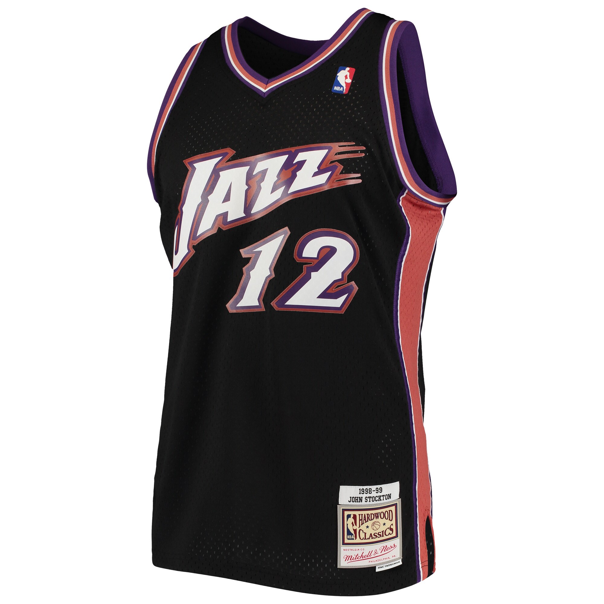 John Stockton Utah Jazz Mitchell & Ness 1998\/99 Hardwood Classics Swingman Jersey - Black cheap jerseys for sale - CheapJerseys.Shop