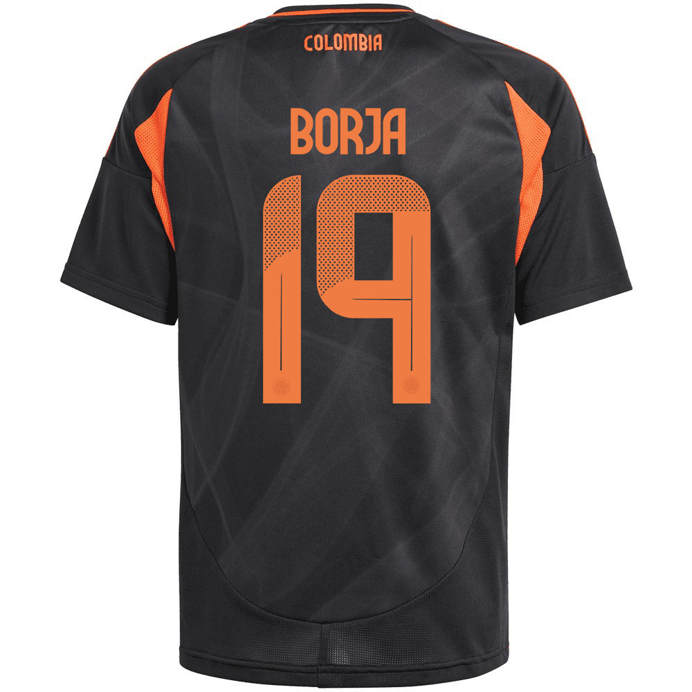 Miguel Borja 19 Colombia National Team 2024/25 Away YOUTH Jersey - Black cheap jerseys for sale - CheapJerseys.Shop