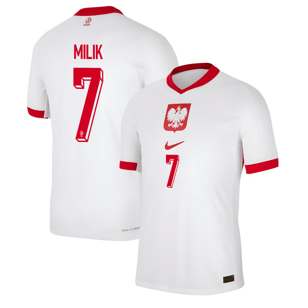 Arkadiusz Milik 7 Poland National Team 2024/25 Home Men Jersey - White cheap jerseys for sale - CheapJerseys.Shop