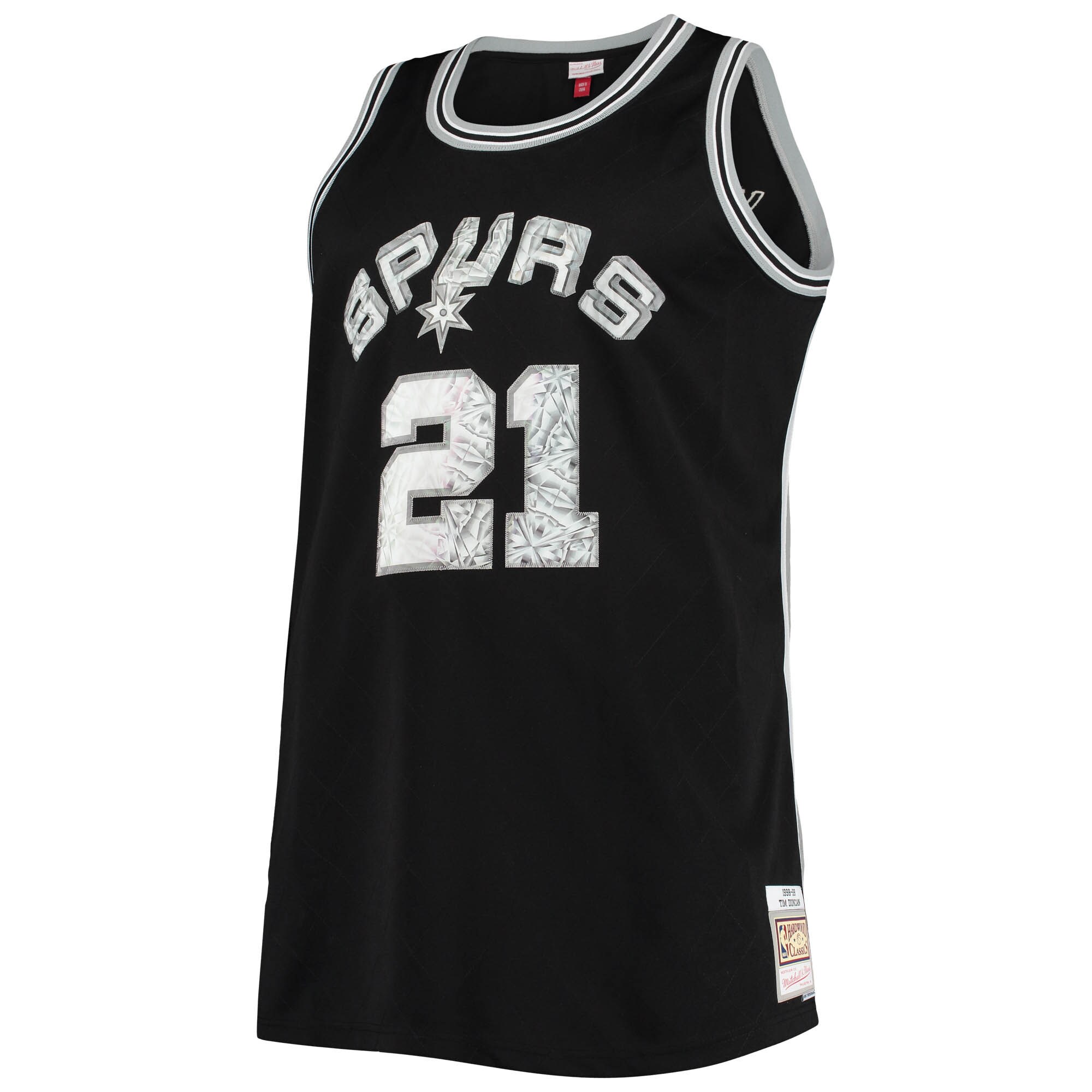 Tim Duncan San Antonio Spurs Mitchell & Ness Big & Tall 1998\/99 75th Anniversary Diamond Swingman Jersey - Black cheap jerseys for sale - CheapJerseys.Shop