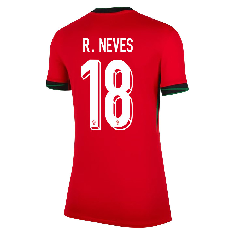 Rúben Neves 18 Portugal National Team 2024/25 Home WOMEN Jersey - Red cheap jerseys for sale - CheapJerseys.Shop