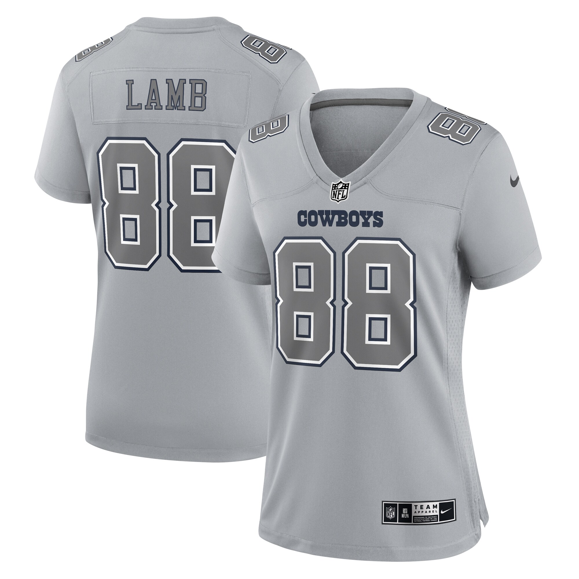 CeeDee Lamb Dallas Cowboys Women's Atmosphere Fashion Game Jersey - Gray cheap jerseys for sale - CheapJerseys.Shop