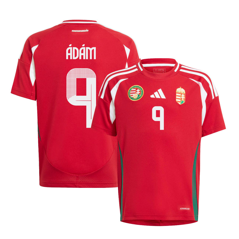 Martin Ádám 9 Hungary National Team 2024/25 Home YOUTH Jersey - Red cheap jerseys for sale - CheapJerseys.Shop