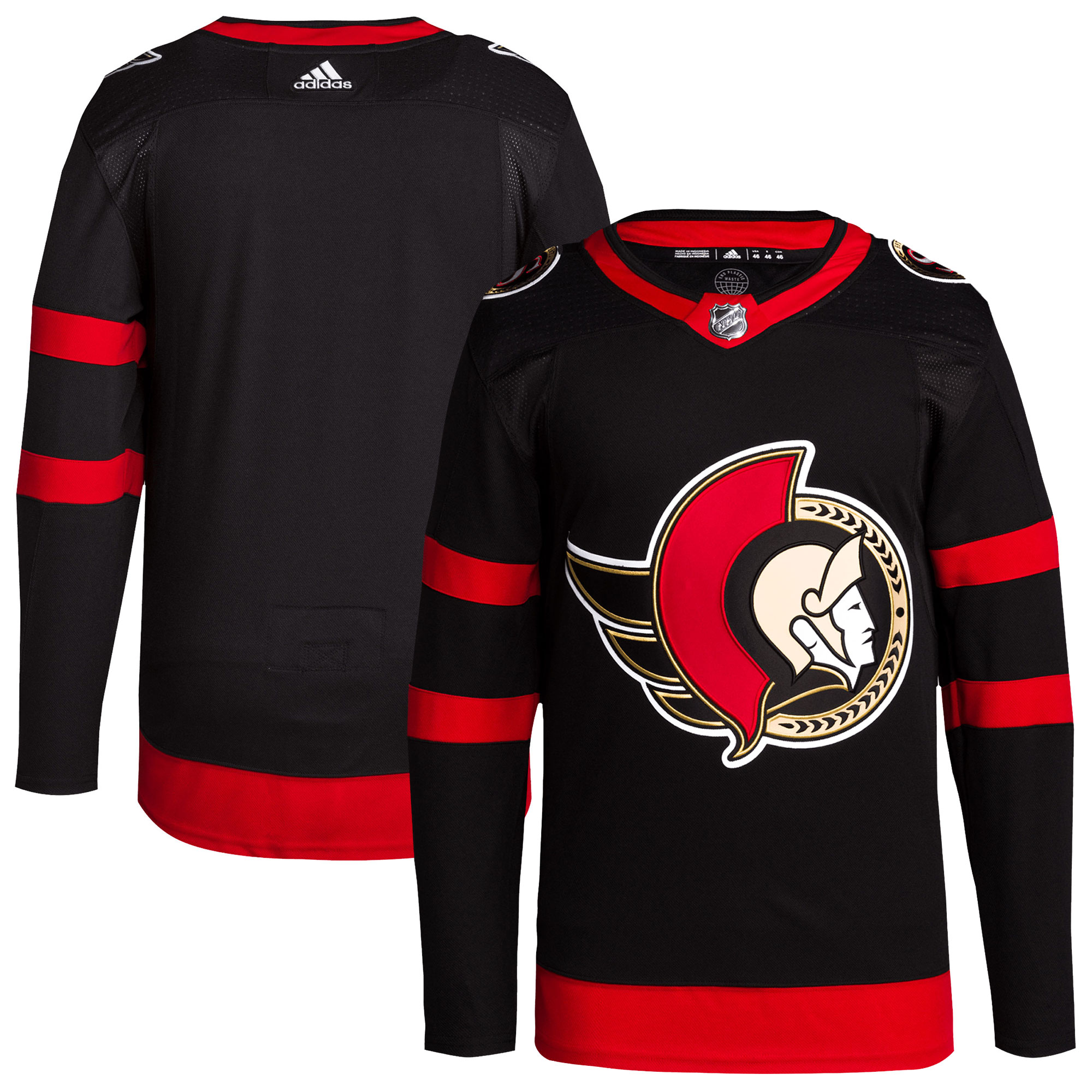 Ottawa Senators Men's Home Primegreen Authentic Blank Jersey - Black cheap jerseys for sale - CheapJerseys.Shop
